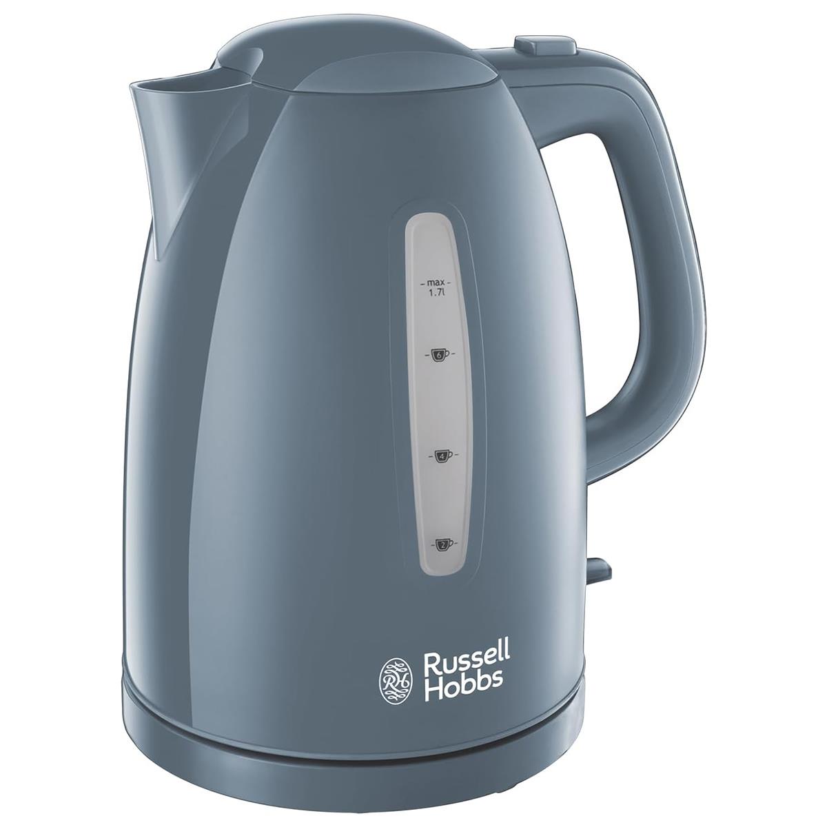 Russell Hobbs Textures Electric Jug Kettle 1.7L 3000W Grey Fast Boil Cordless Perfect Pour Spout