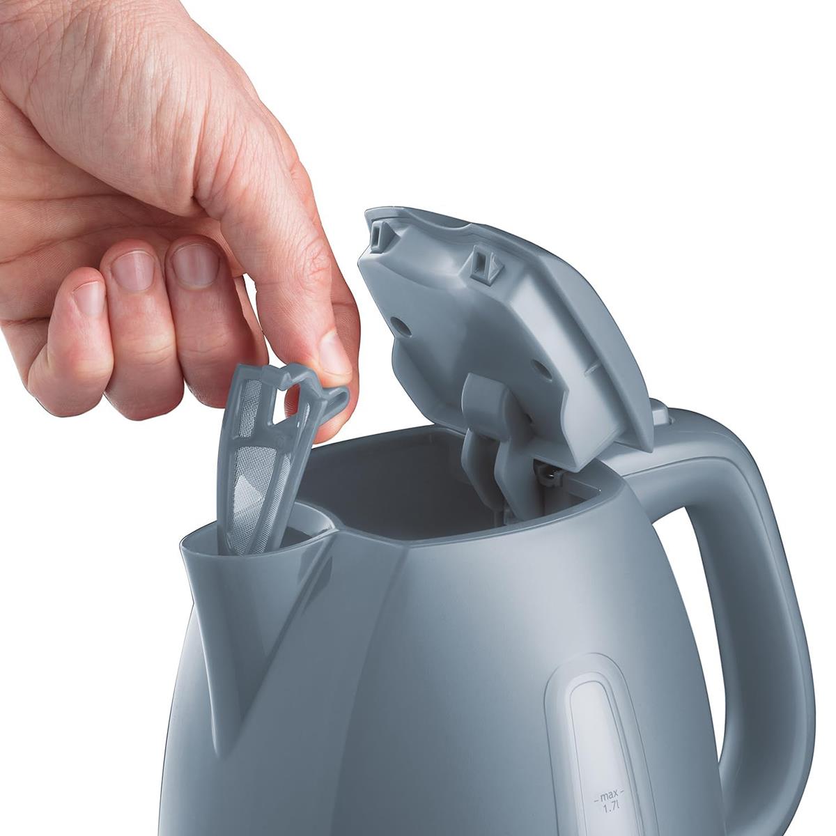 Russell Hobbs Textures Electric Jug Kettle 1.7L 3000W Grey Fast Boil Cordless Perfect Pour Spout - Image 3