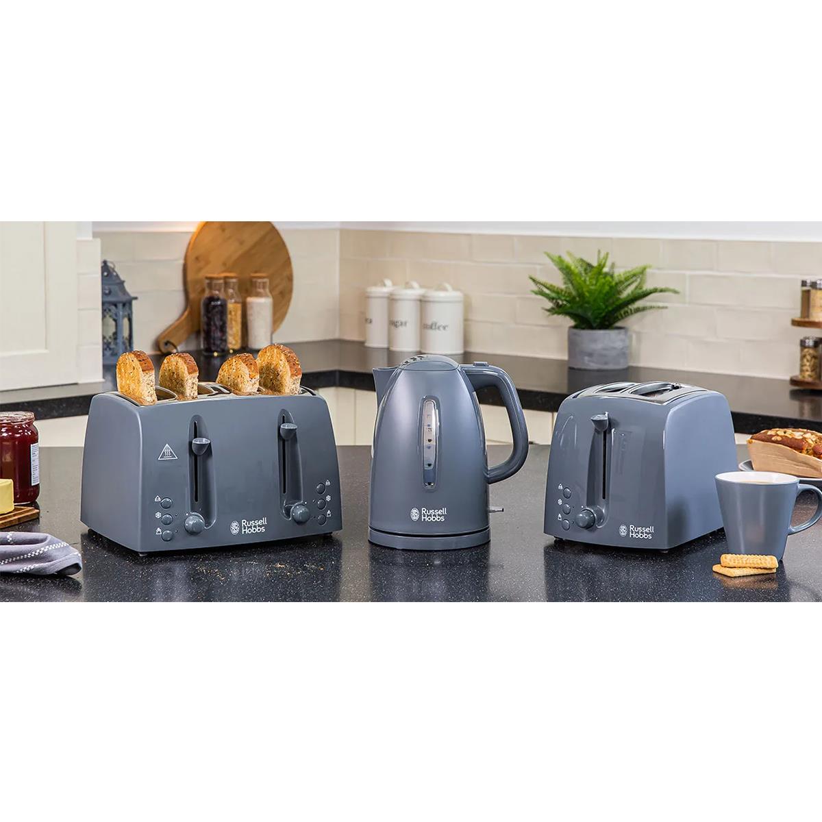 Russell Hobbs Textures Electric Jug Kettle 1.7L 3000W Grey Fast Boil Cordless Perfect Pour Spout - Image 8