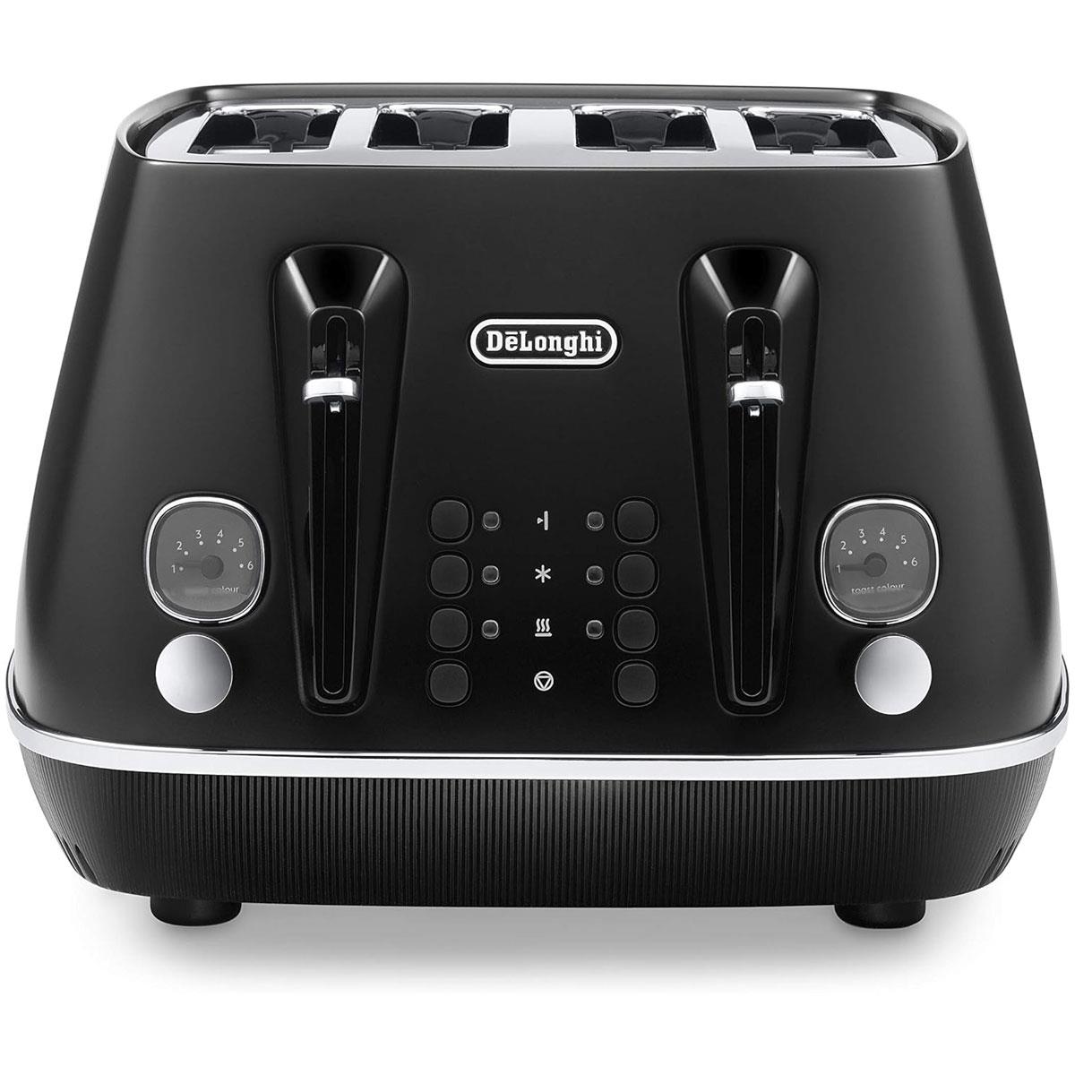 Delonghi Distinta X 4 Slice Toaster 1800W Black Stainless Steel with 6 Browning Levels & Bagel
