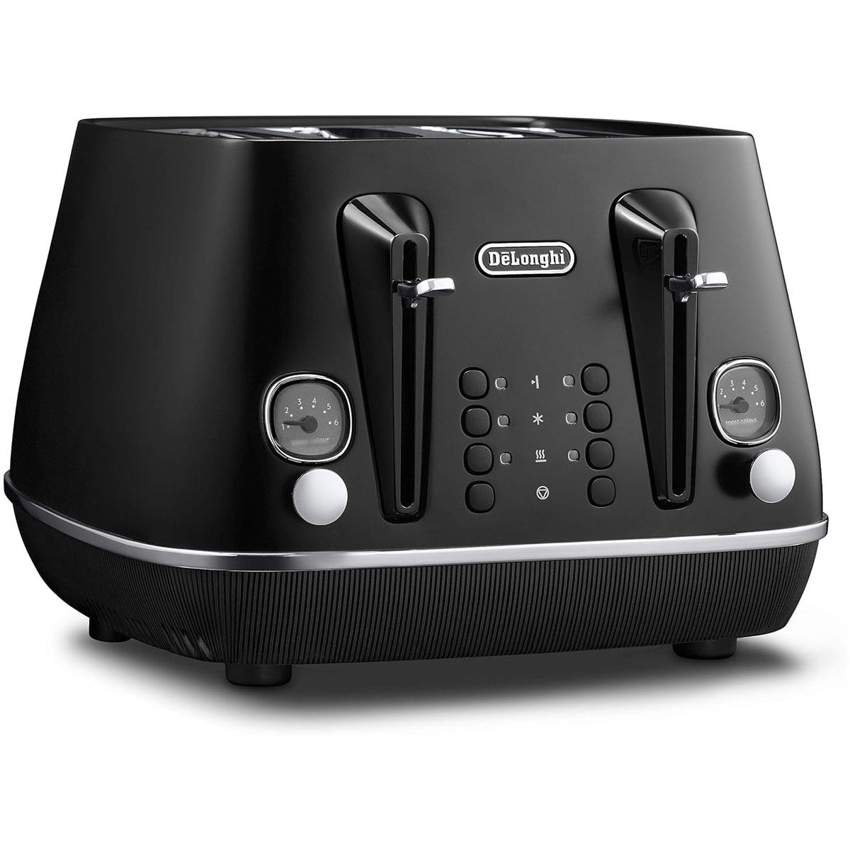 Delonghi Distinta X 4 Slice Toaster 1800W Black Stainless Steel with 6 Browning Levels & Bagel - Image 3
