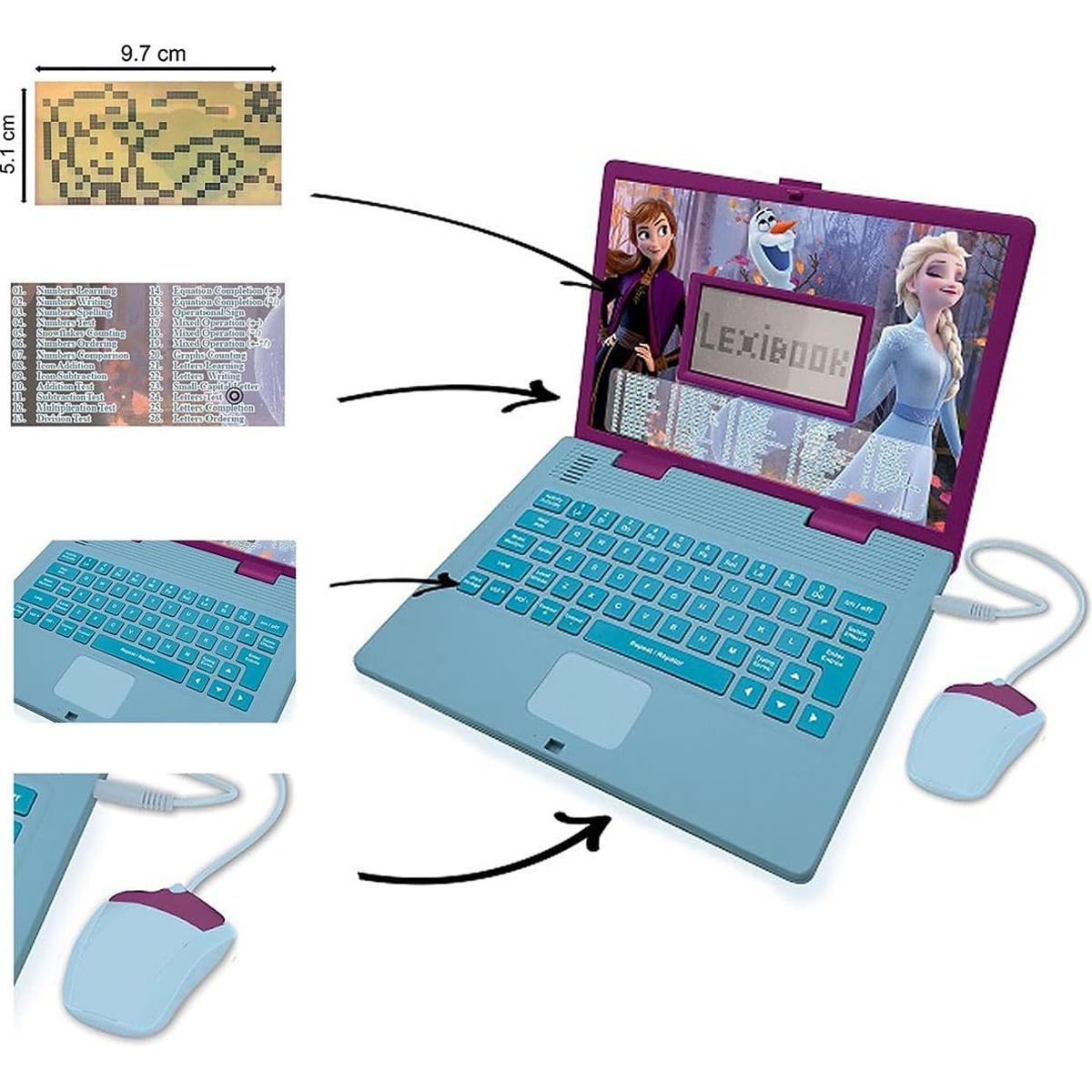 LEXIBOOK Frozen 2 Educational Laptop Bilingual Spanish English Learning Computer With 124 Activities - Image 4