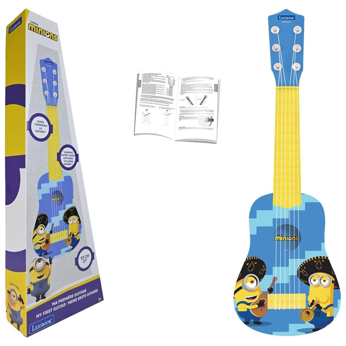 LEXIBOOK Minions My First Guitar 53cm Children's Guitar With 6 Nylon Strings and Learning Guide