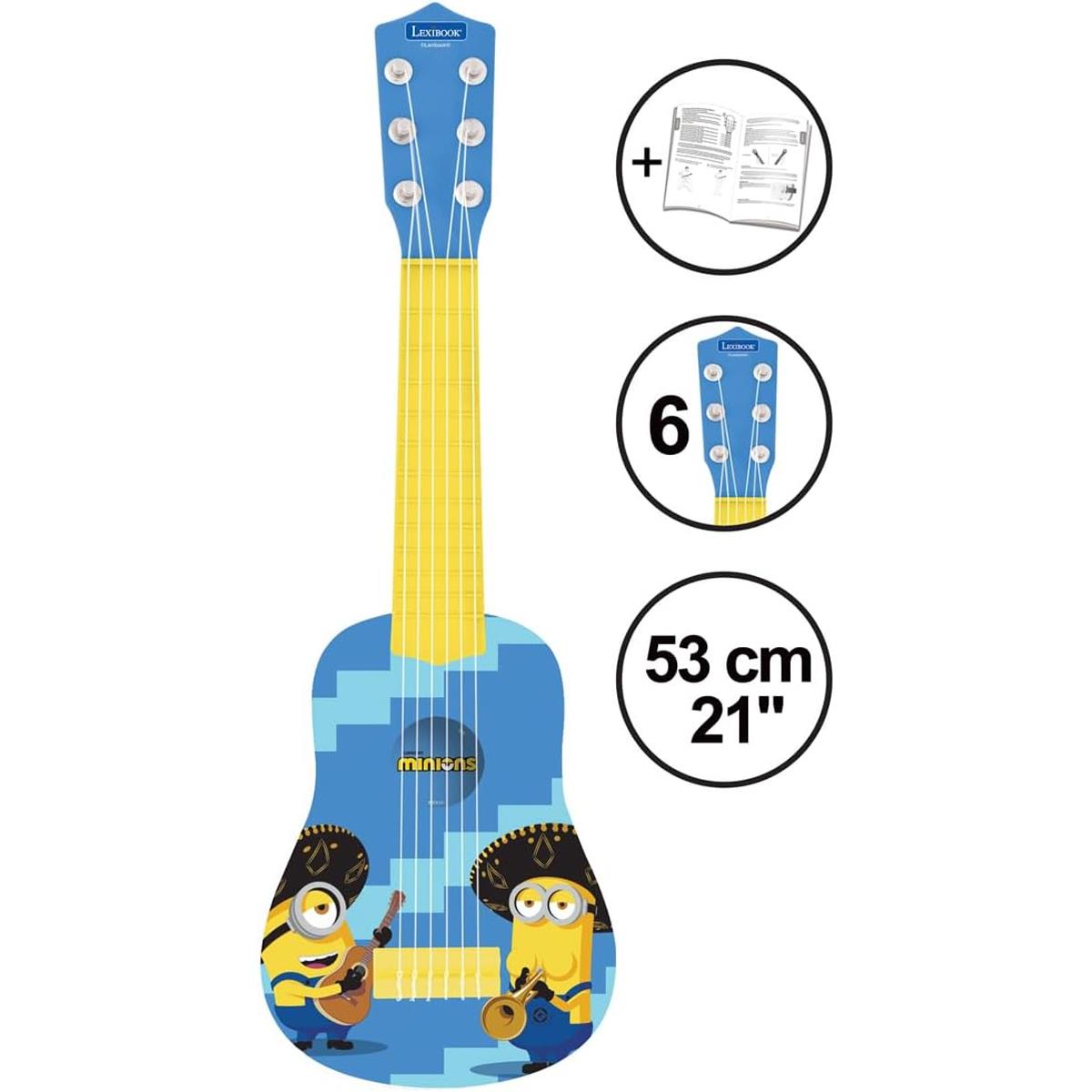 LEXIBOOK Minions My First Guitar 53cm Children's Guitar With 6 Nylon Strings and Learning Guide - Image 2