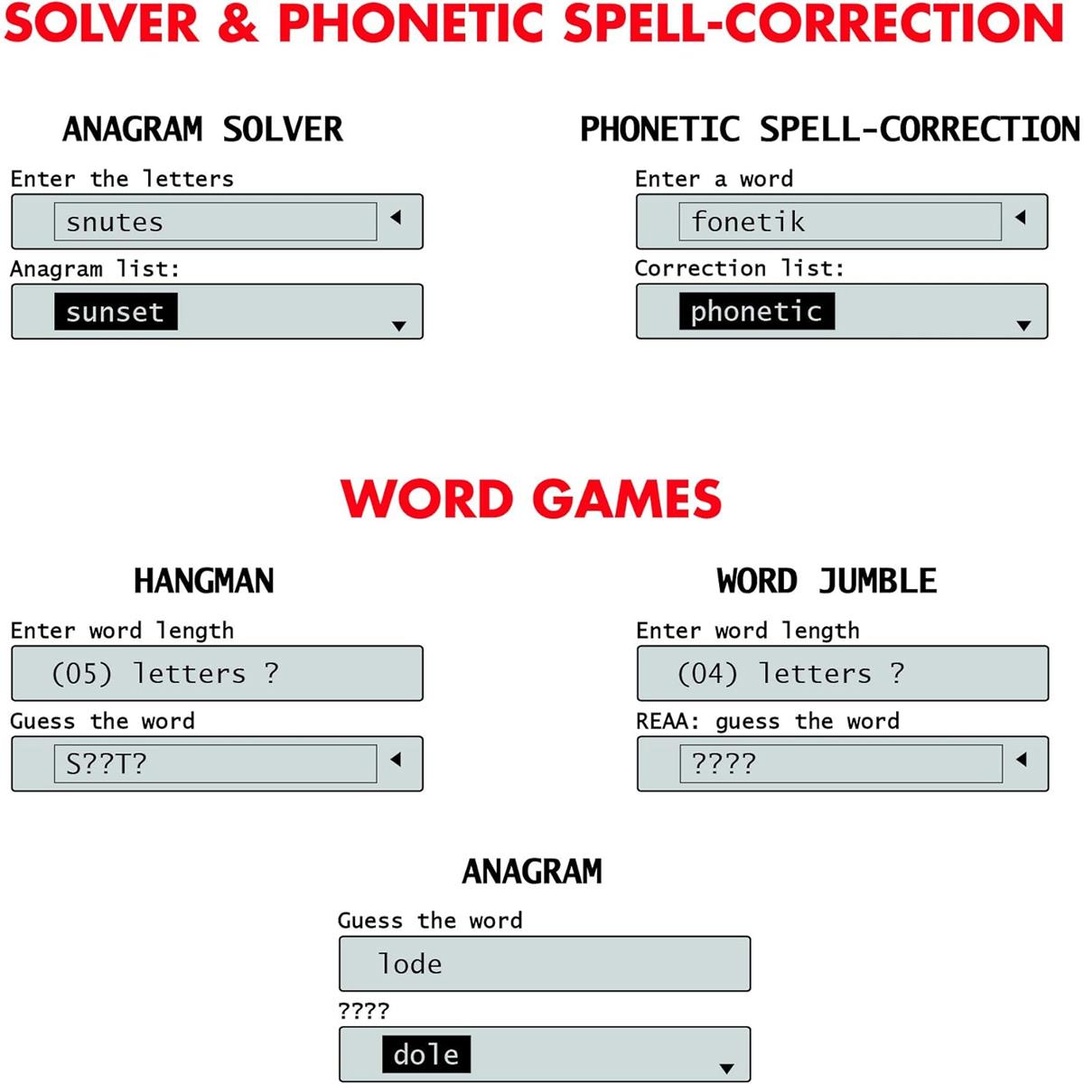 LEXIBOOK Collins Crossword Solver Electronic Crossword Dictionary With Anagram Solver And Spell Correction - Image 7