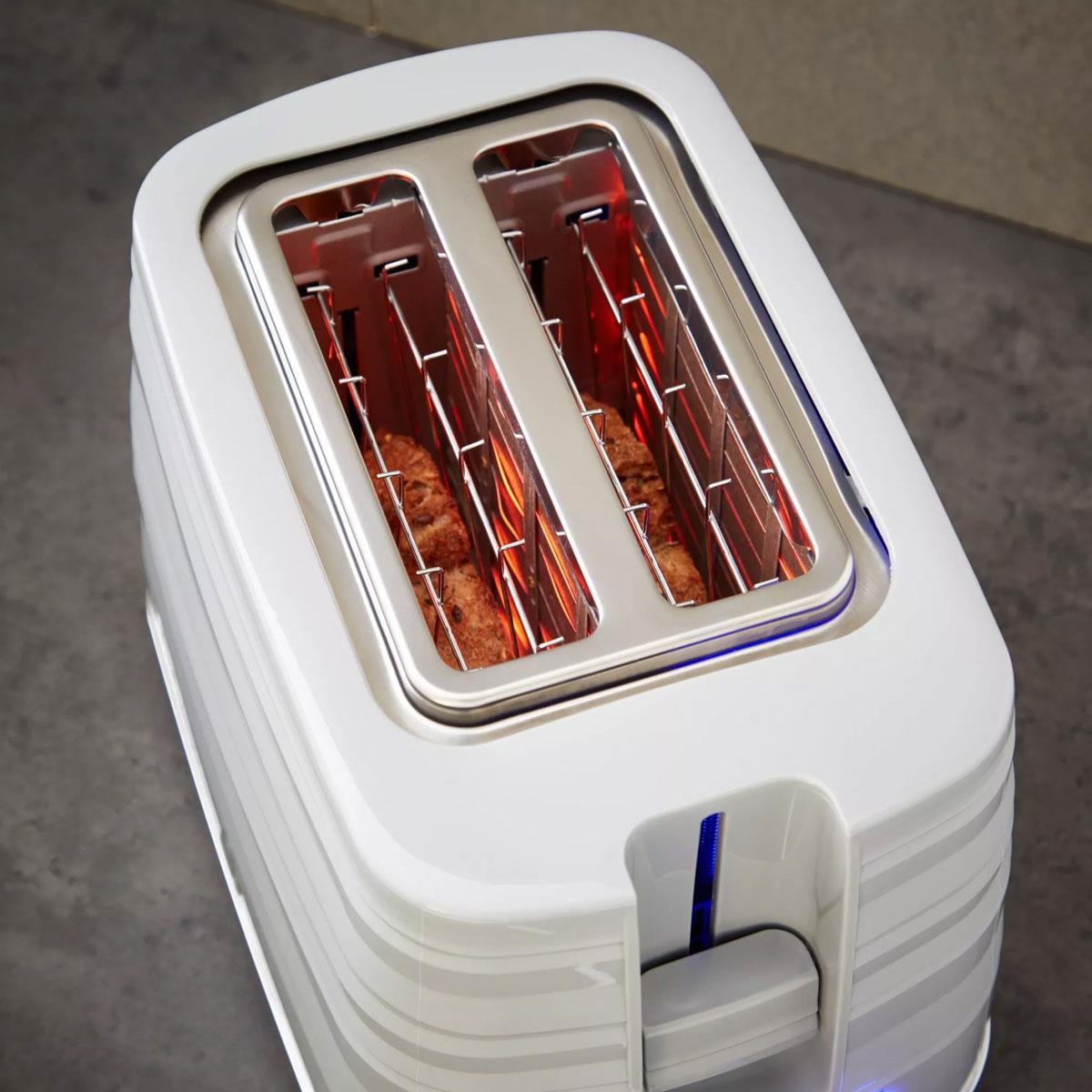 Swan Symphony 2 Slice Toaster 930W White with 7 Browning Levels Defrost Reheat Cancel & High Lift - Image 2