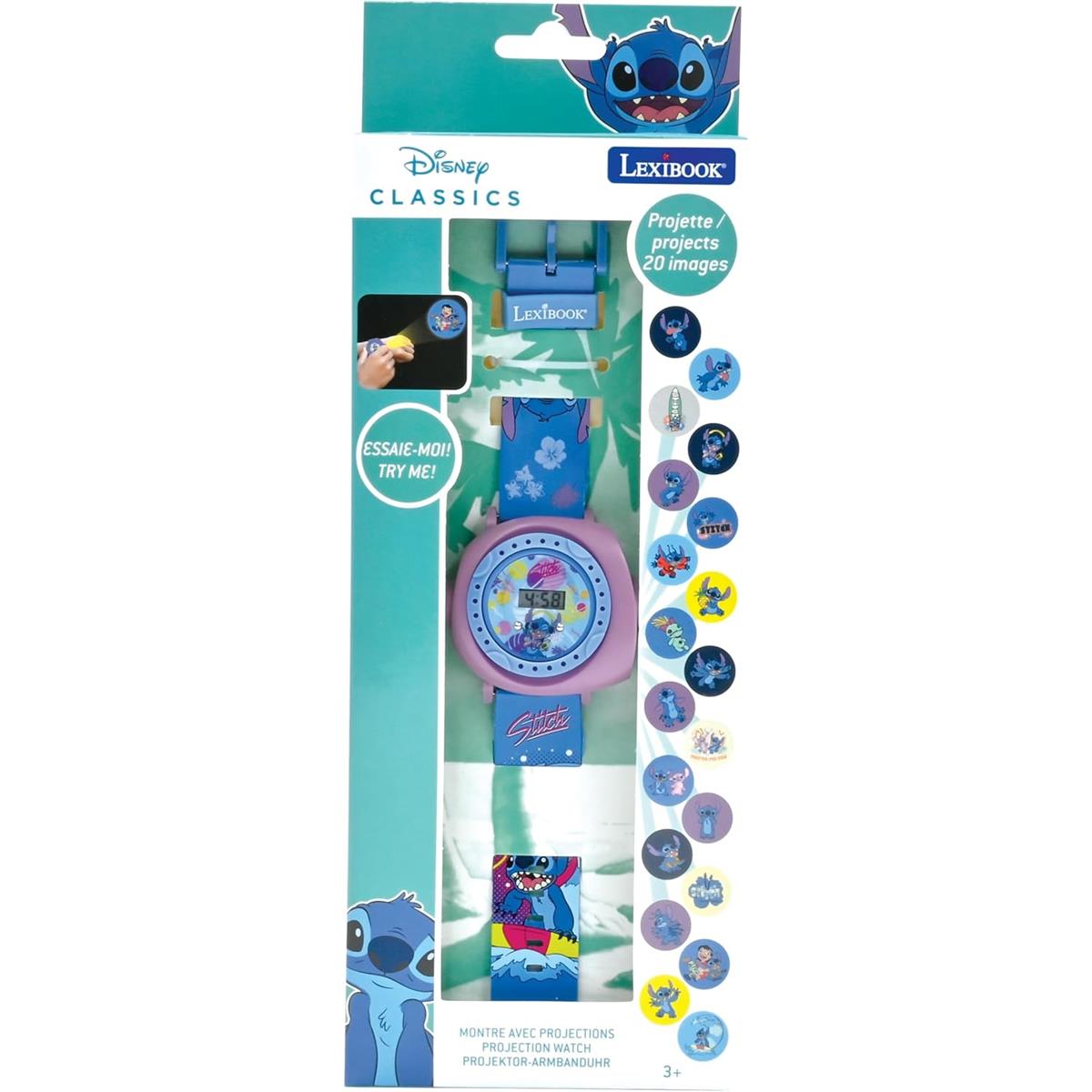 LEXIBOOK Disney Stitch Projection Watch, Kids Digital Watch With 20 Image Projector, Time And Date Display, Multicolour - Image 4