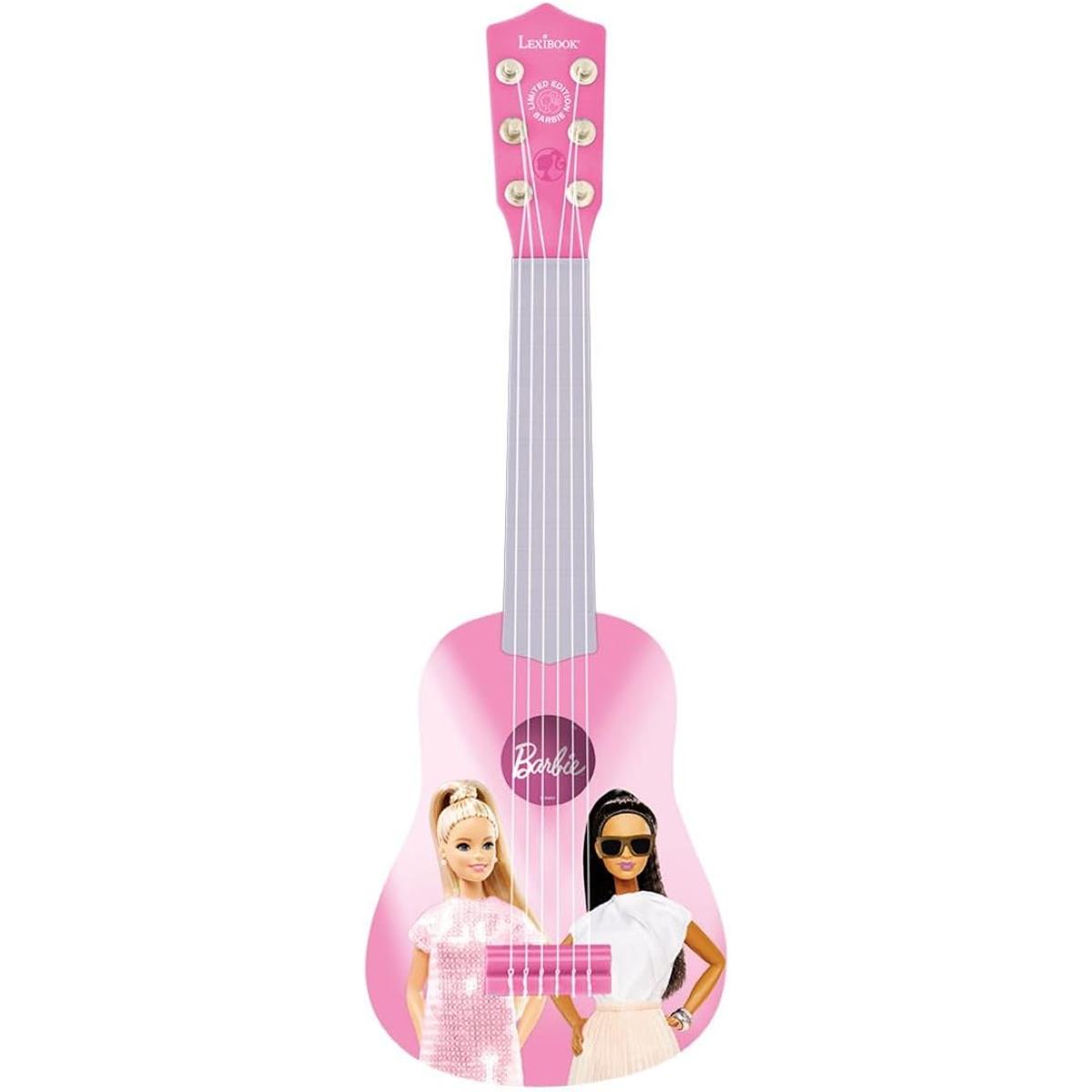 LEXIBOOK Barbie My First Guitar, 53cm (21") Kids Guitar, 6 Nylon Strings, Learning Guide Included, Pink - Image 4