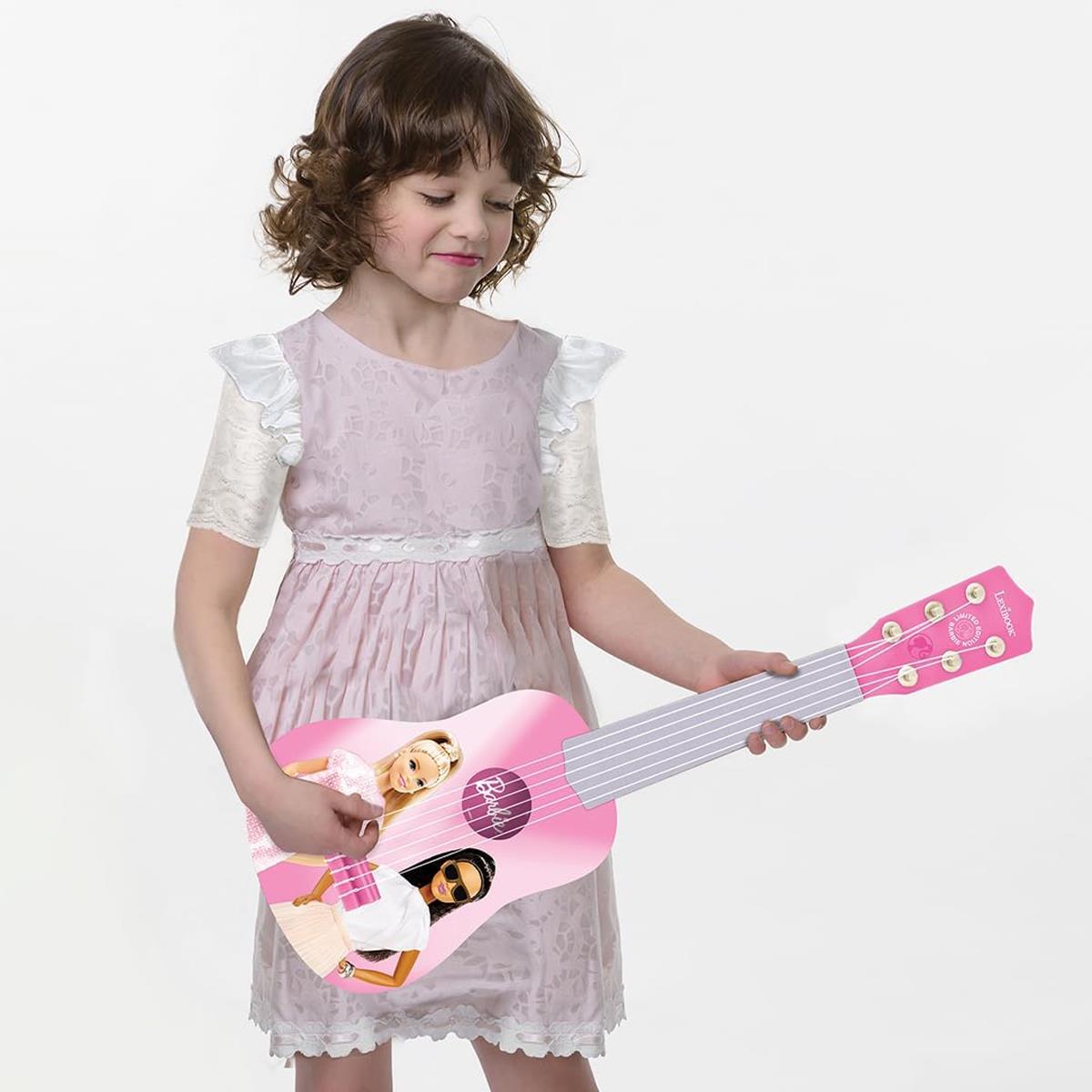 LEXIBOOK Barbie My First Guitar, 53cm (21") Kids Guitar, 6 Nylon Strings, Learning Guide Included, Pink - Image 8