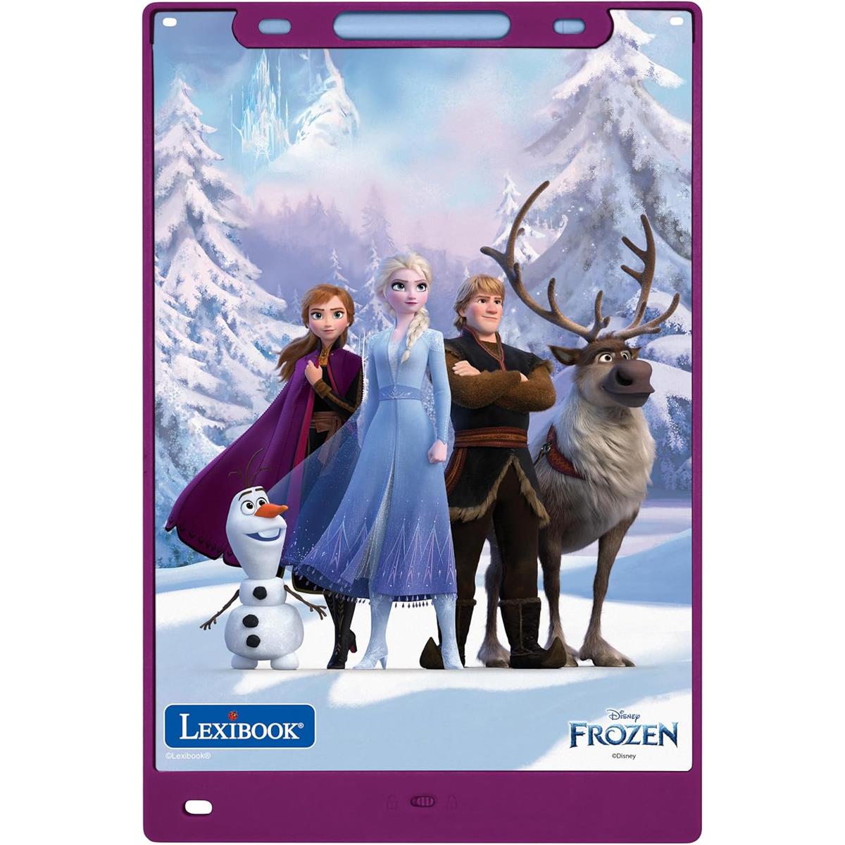 LEXIBOOK Frozen Magic Slate, 28cm LCD Drawing Tablet, Stylus, 6 Stencils, Erase Lock, Blue/Purple - Image 5