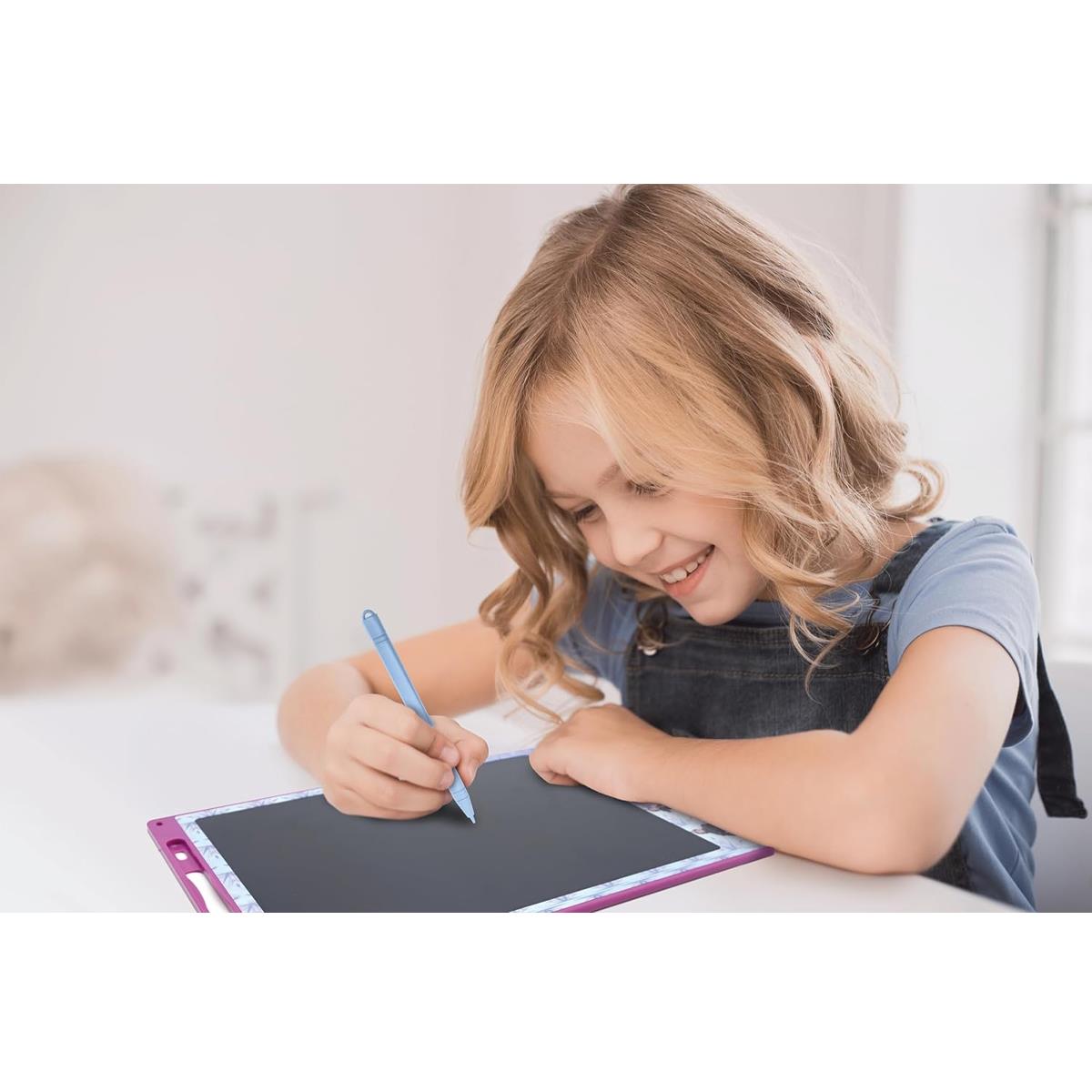 LEXIBOOK Frozen Magic Slate, 28cm LCD Drawing Tablet, Stylus, 6 Stencils, Erase Lock, Blue/Purple - Image 7