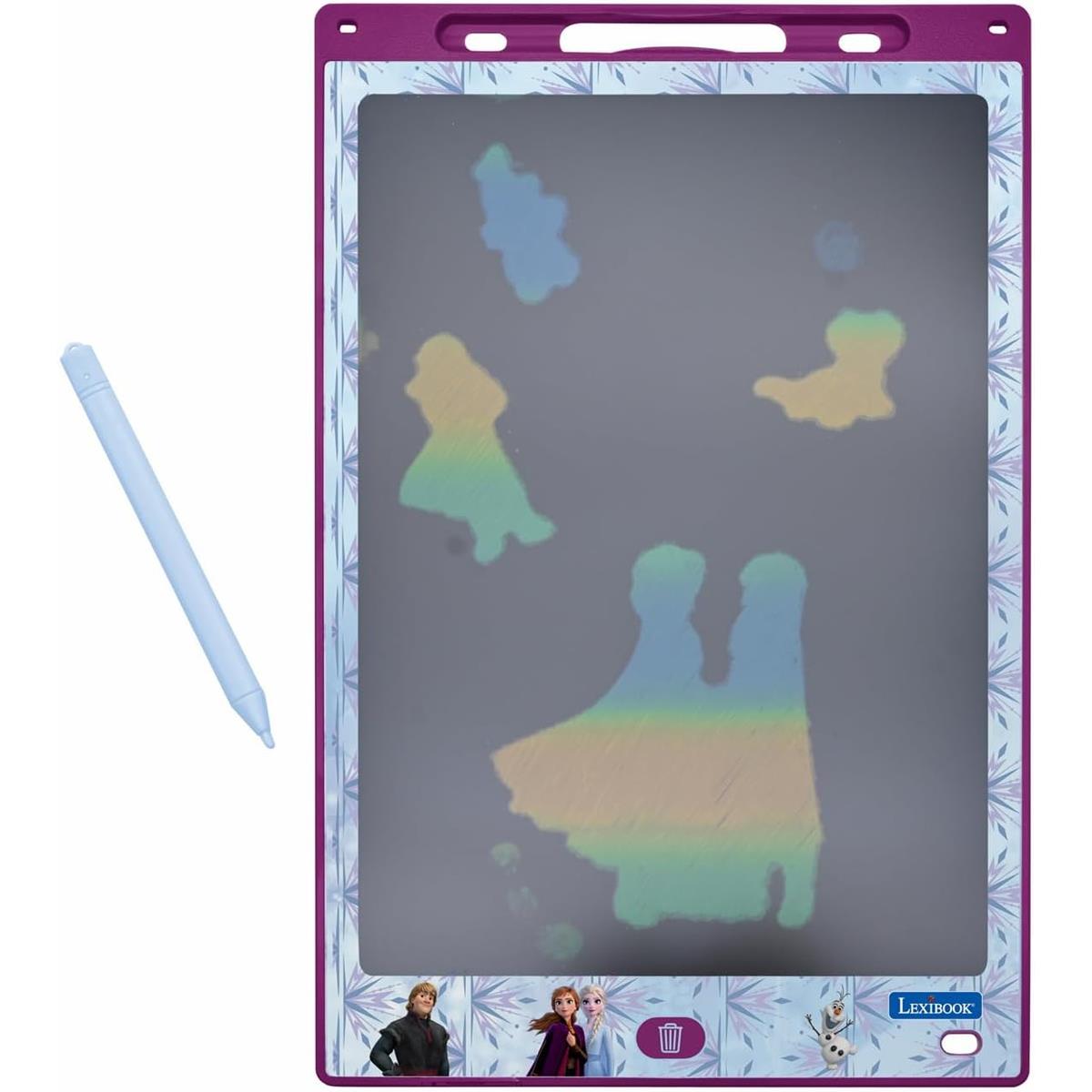 LEXIBOOK Frozen Magic Slate, 28cm LCD Drawing Tablet, Stylus, 6 Stencils, Erase Lock, Blue/Purple - Image 8