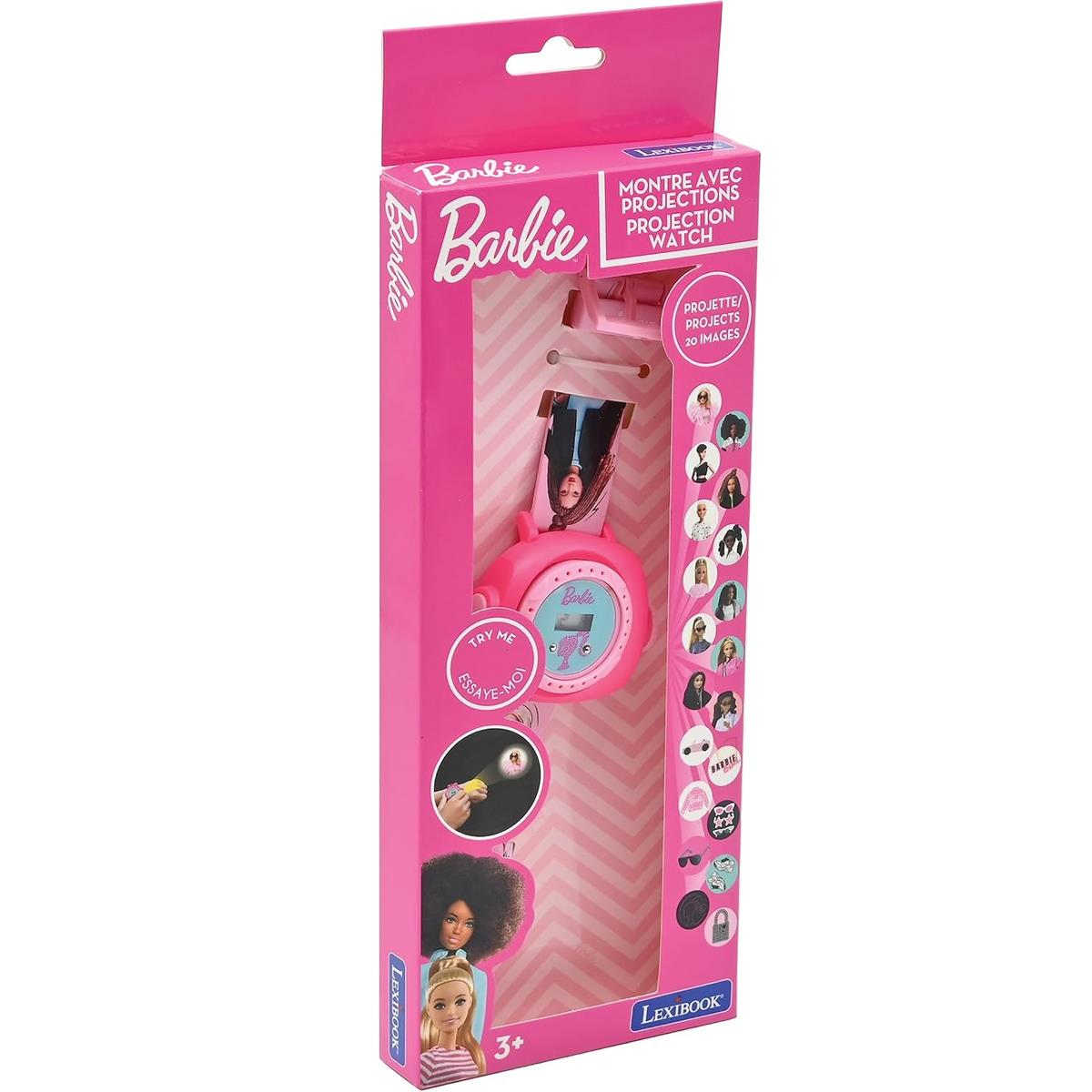 LEXIBOOK Barbie Projection Watch, Kids Digital Watch, 20 Image Projector, Time And Date Display, Pink - Image 3