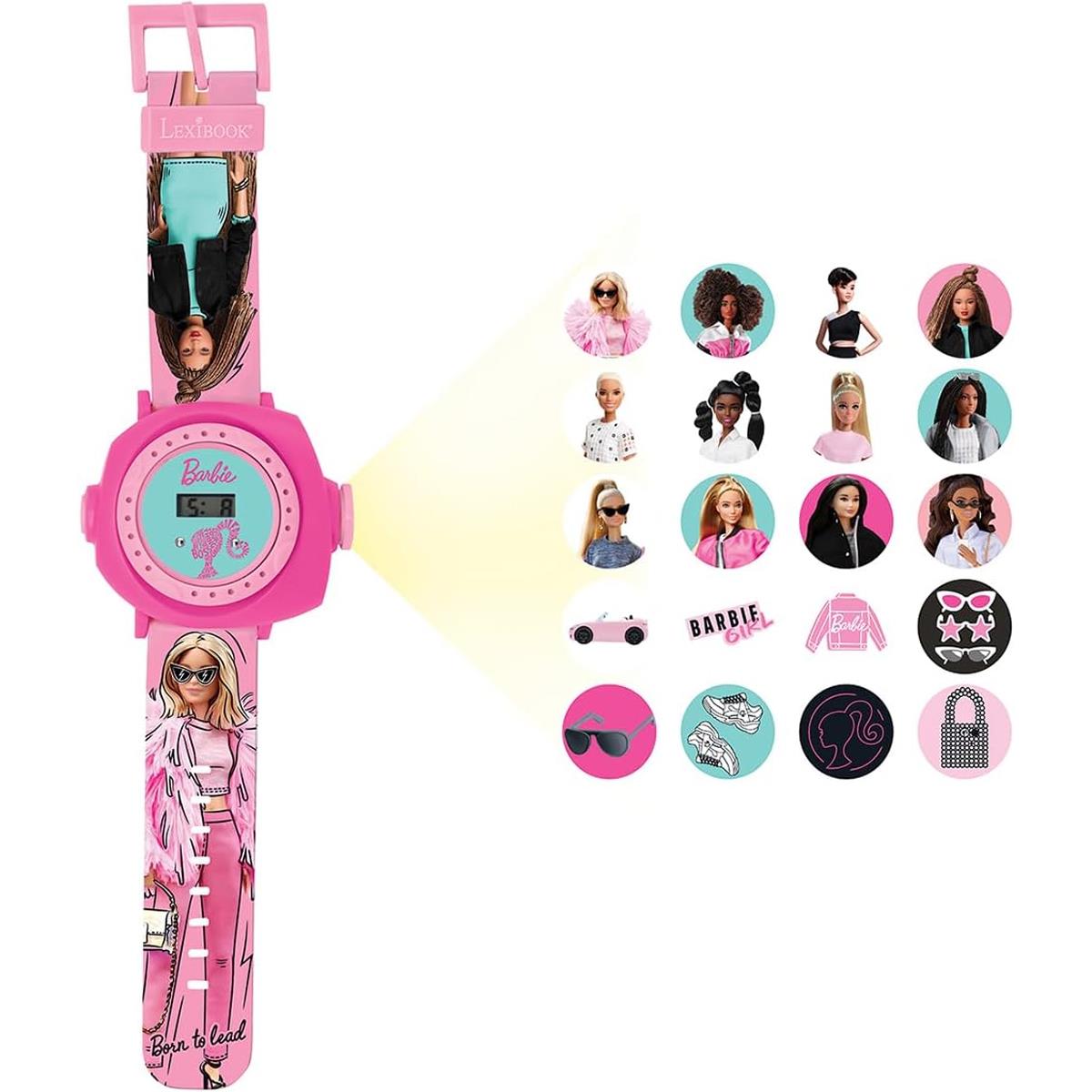 LEXIBOOK Barbie Projection Watch, Kids Digital Watch, 20 Image Projector, Time And Date Display, Pink - Image 4