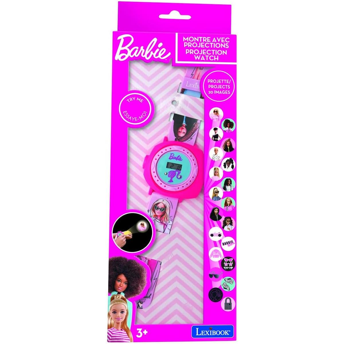 LEXIBOOK Barbie Projection Watch, Kids Digital Watch, 20 Image Projector, Time And Date Display, Pink - Image 6