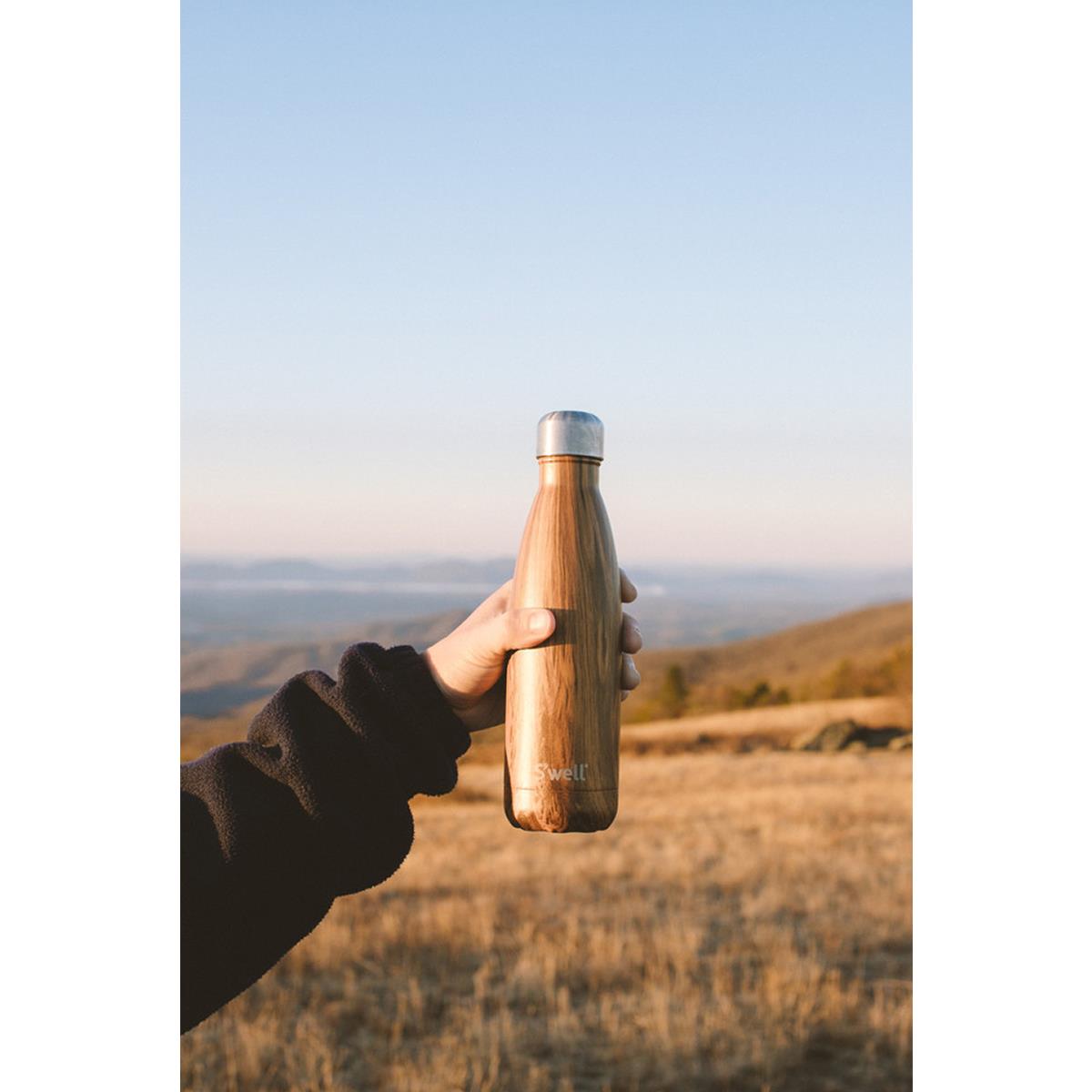 S'well Original Teakwood Vacuum Insulated Stainless Steel Water Bottle 500ml Leakproof Reusable Brown - Image 3