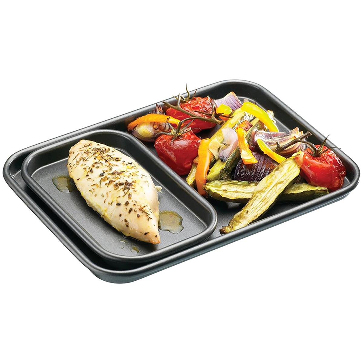 MasterClass Small Non Stick Baking Tray 16.5 x 10 cm Carbon Steel Single Portion Oven Tray Grey - Image 3