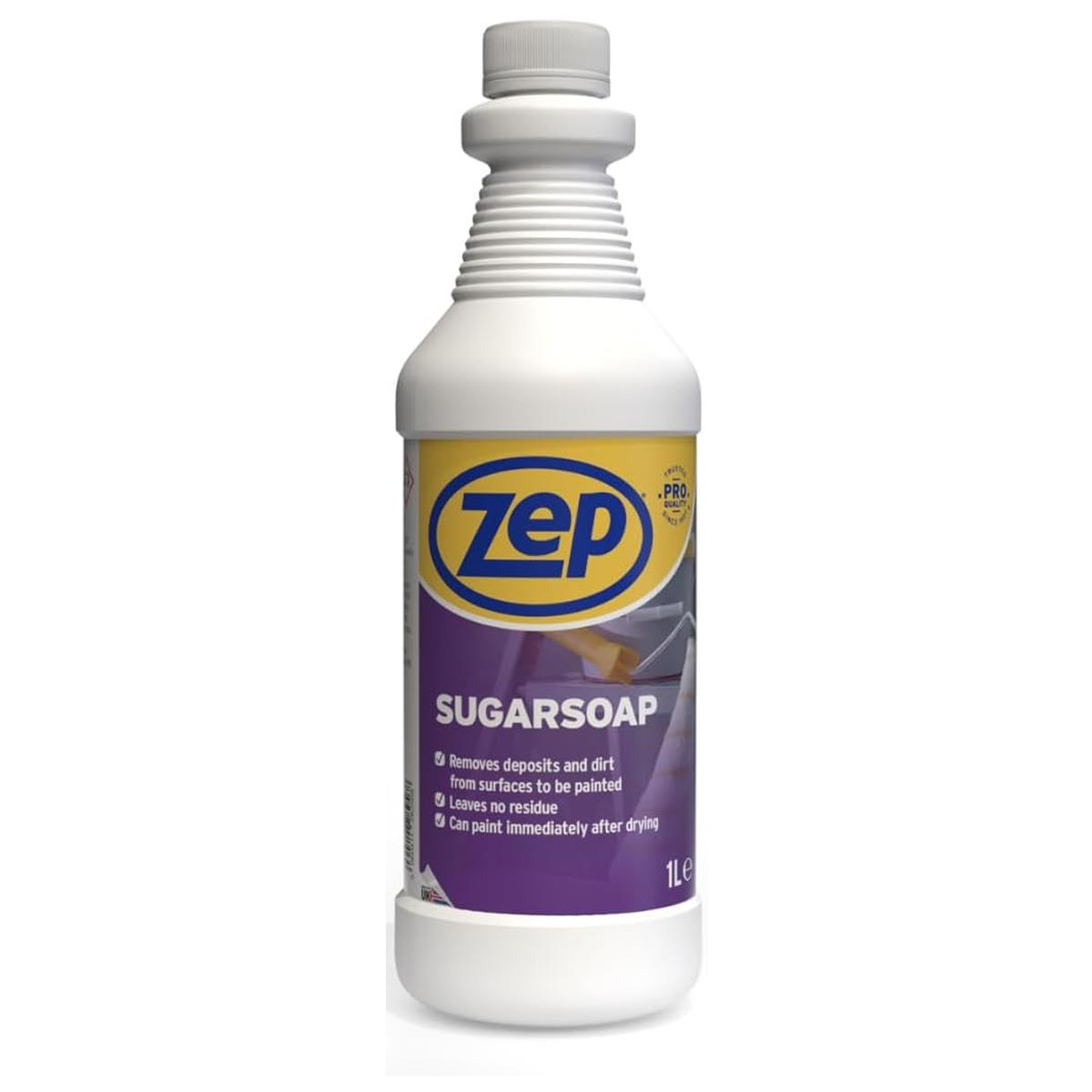Zep Sugar Soap Concentrate 1L Surface Cleaner For Paint Preparation Wall Cleaner No Residue Unscented