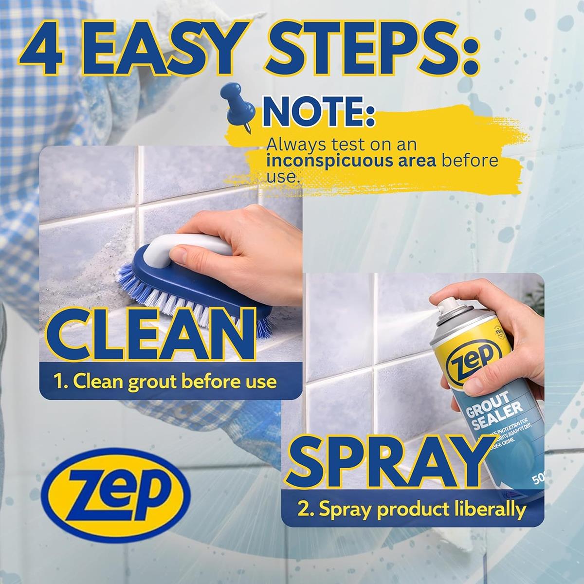 Zep Tile And Grout Sealer Spray 500ml Waterproof Tile Protector For Ceramic Porcelain And Stone Bathroom Kitchen - Image 4