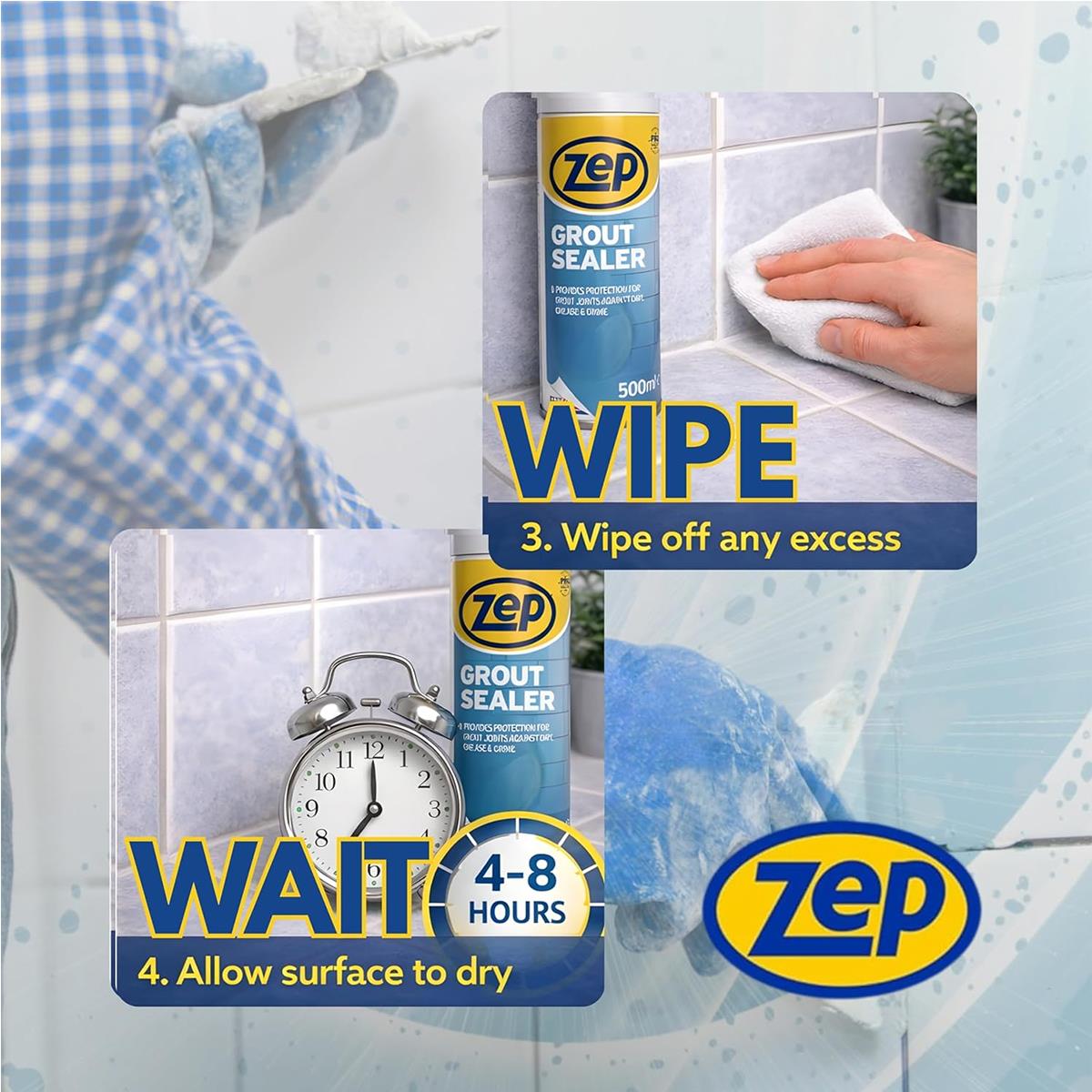 Zep Tile And Grout Sealer Spray 500ml Waterproof Tile Protector For Ceramic Porcelain And Stone Bathroom Kitchen - Image 5