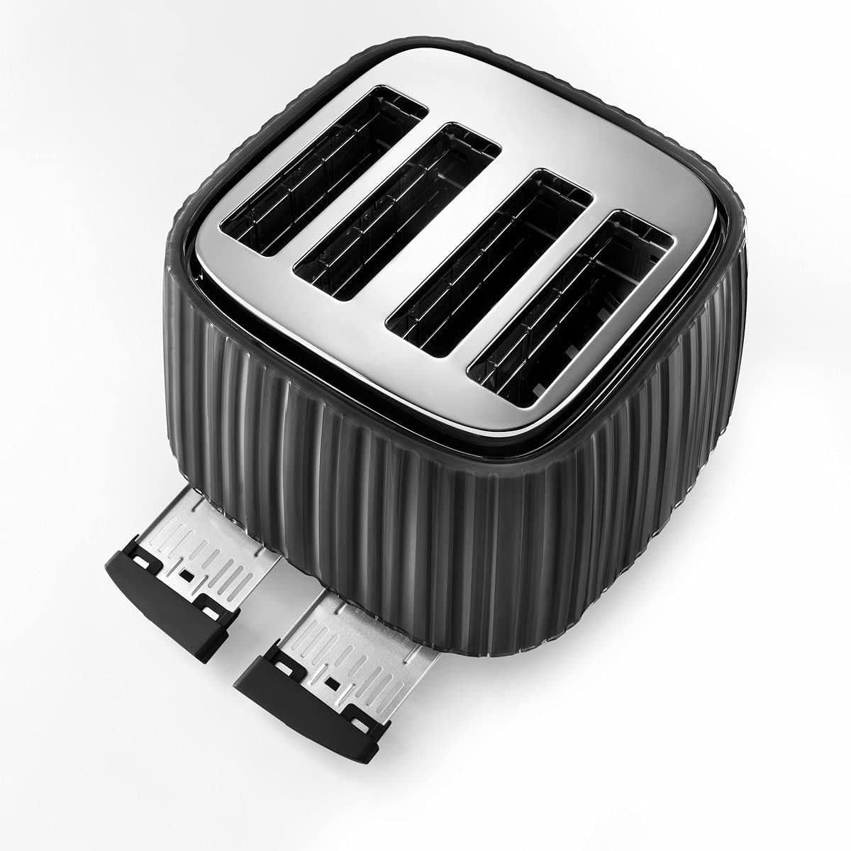 Delonghi Ballerina 4 Slice Toaster 1800W Metal with 5 Browning Levels Defrost Reheat & Cancel Black UK Plug - Image 5