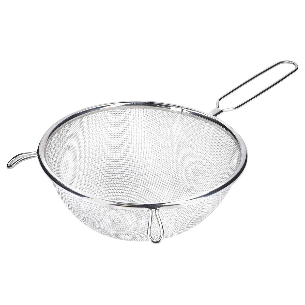 KitchenCraft Stainless Steel Round Fine Mesh Sieve 18cm Silver for Baking Sifting Flour Straining & Washing Rice