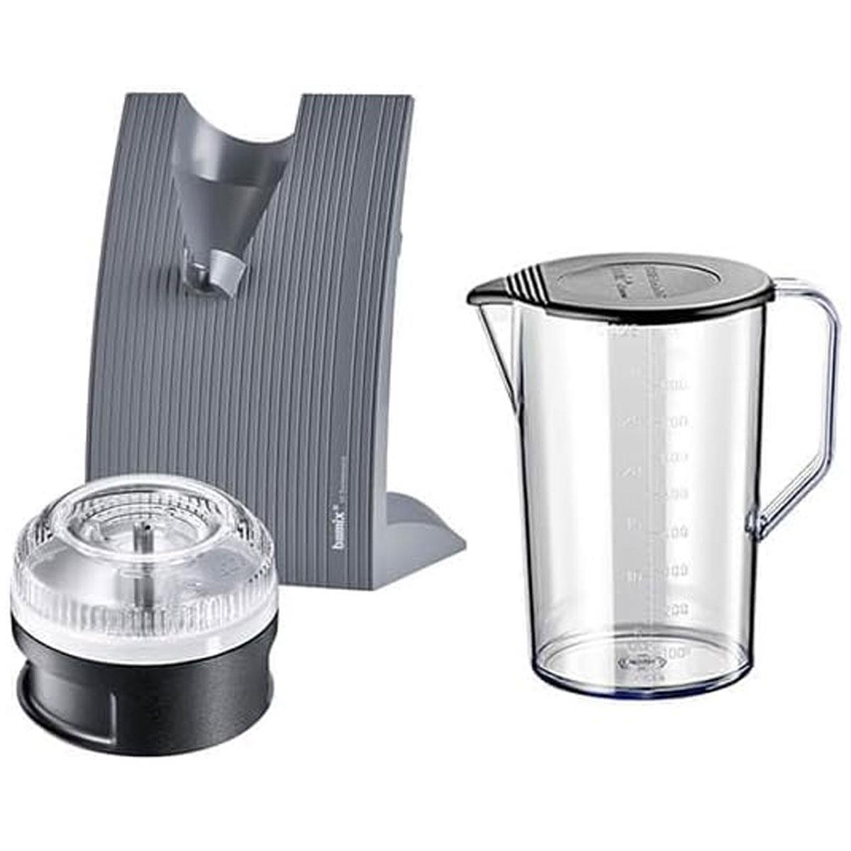 Bamix Swissline 200W Hand Blender Stick Mixer with 3 Stainless Steel Blades Processor Jug & Stand Black - Image 4