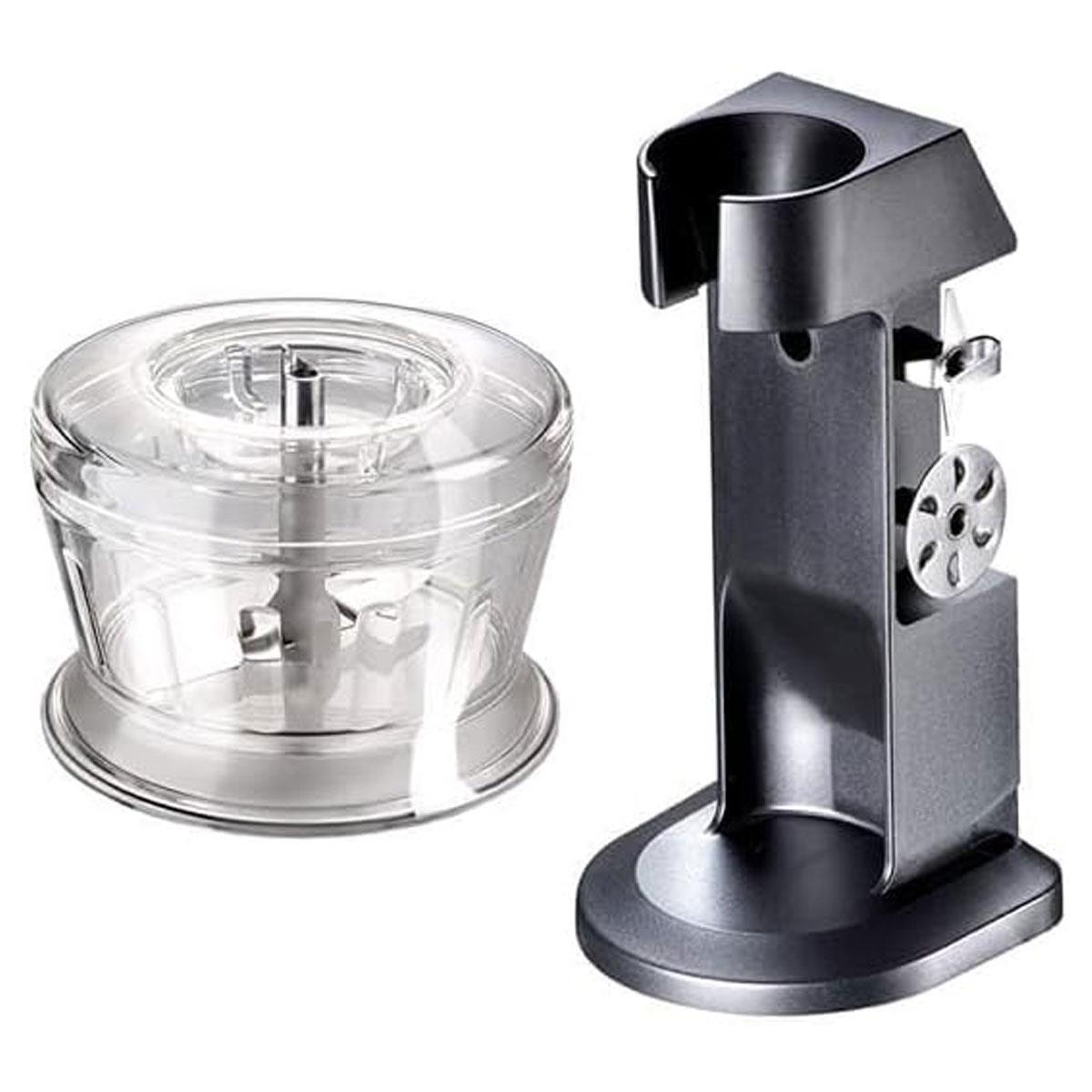 Bamix DeLuxe Hand Blender 200W Black with 2 Speeds Stainless Steel Blades Grinder and Stand - Image 4