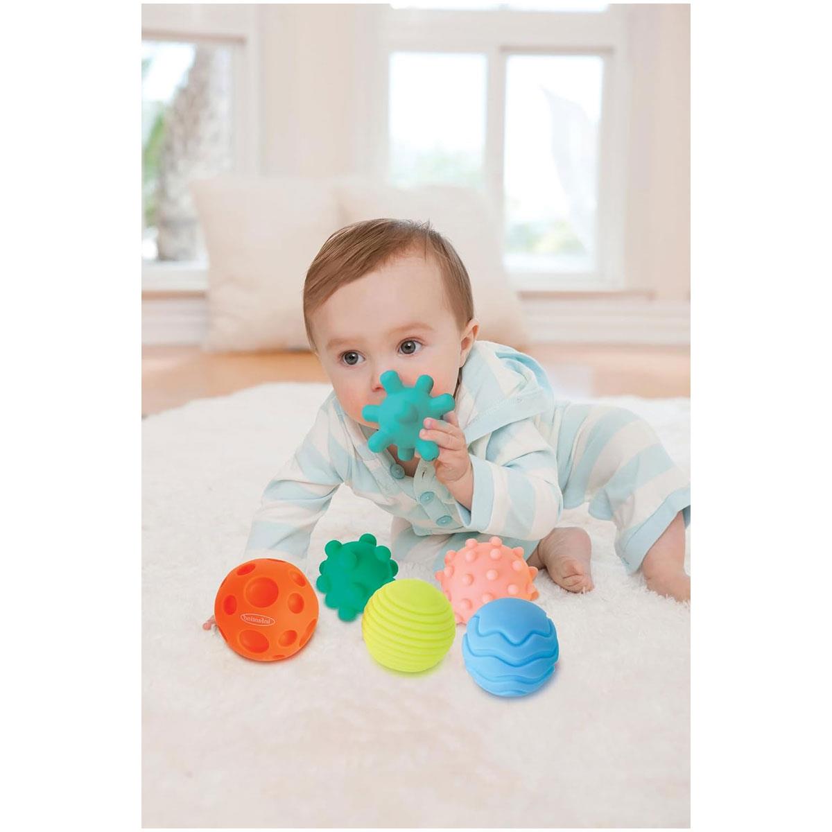 Infantino Textured Sensory Balls Set for Babies 6-Piece Soft Silicone Multi Color Tactile Development Toys 6+ Months - Image 4