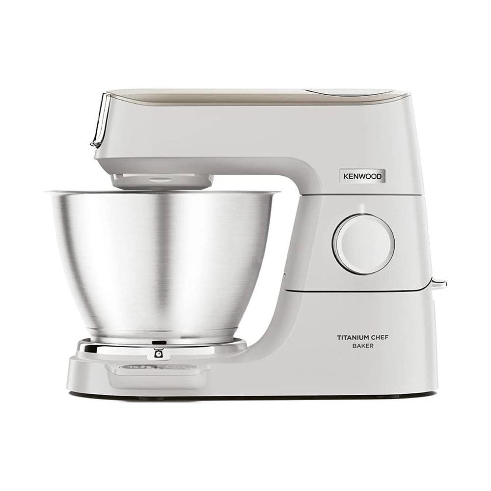 Kenwood Titanium Chef Baker XL Stand Mixer With Attachments Brushed Stainless Steel 1200 W 5 Litre - White