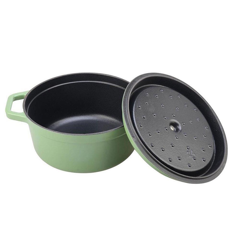 Alden Cast Iron Casserole Dish 24cm 3.8L Enamel Dutch Oven with Self Basting Lid Induction Compatible - Image 2