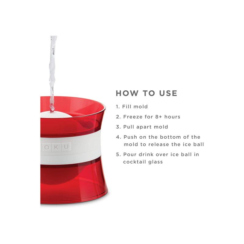 Zoku Ice Ball Mould Set 2 Stackable Jumbo Sphere Molds BPA-Free Silicone Multi-Colour 4 fl oz - Image 4