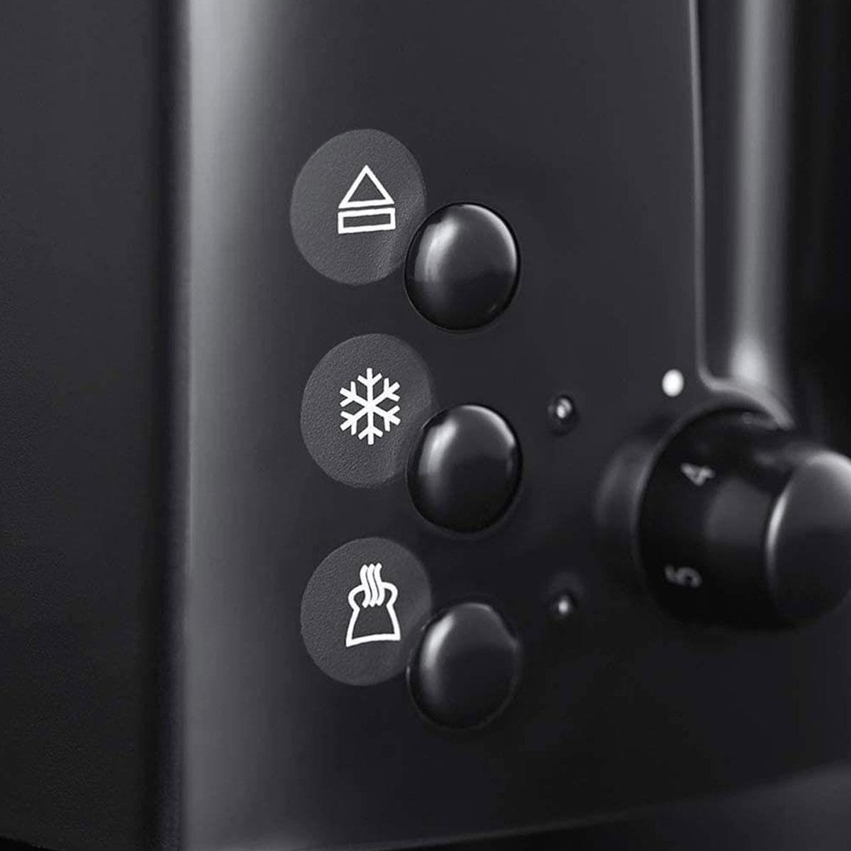 Russell Hobbs Textures 4 Slice Toaster Black with Wide Slots 6 Browning Levels Frozen Reheat & Cancel Functions - Image 4