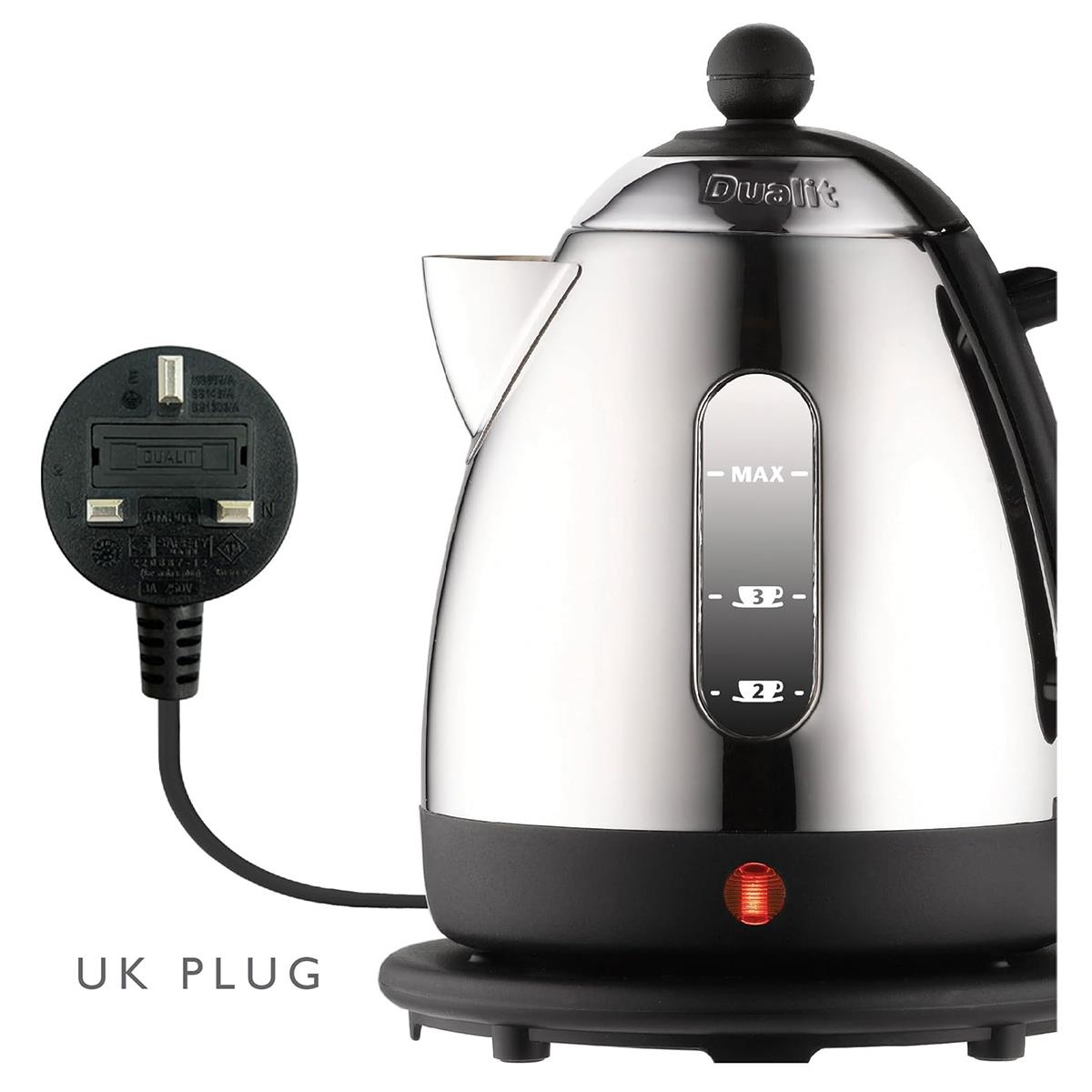 Dualit Mini Lite Electric Kettle 1L 2200W Stainless Steel With Rapid Boil, Non-Drip Spout - Silver/Black - Image 6