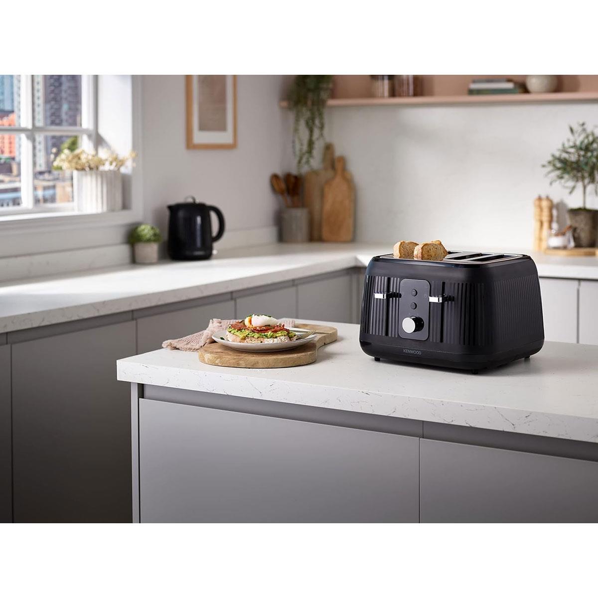 Kenwood Dawn 4 Slot Toaster 1800W with Reheat Defrost Bagel & Cancel Functions 5 Browning Levels Midnight Black - Image 2