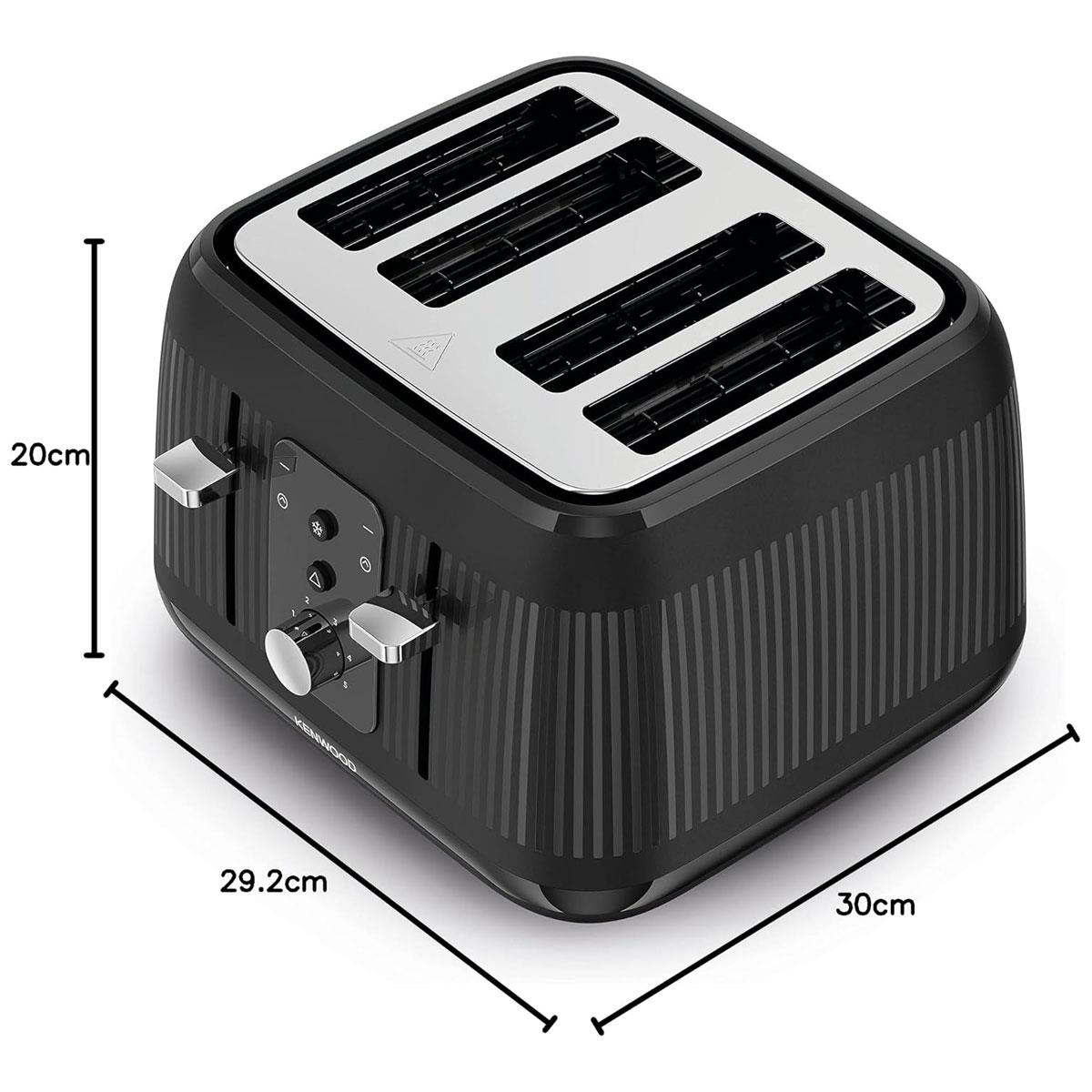 Kenwood Dawn 4 Slot Toaster 1800W with Reheat Defrost Bagel & Cancel Functions 5 Browning Levels Midnight Black - Image 3