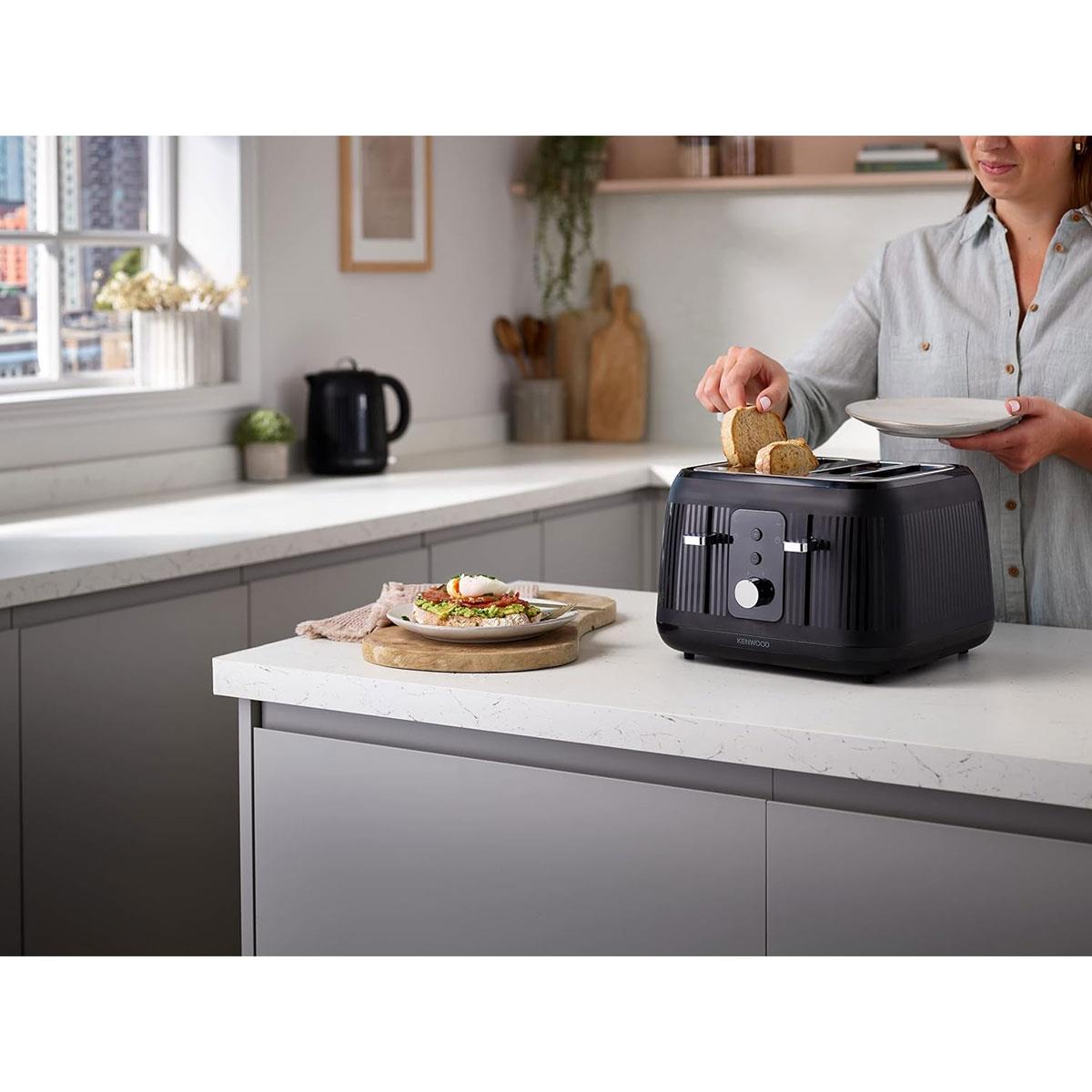 Kenwood Dawn 4 Slot Toaster 1800W with Reheat Defrost Bagel & Cancel Functions 5 Browning Levels Midnight Black - Image 6