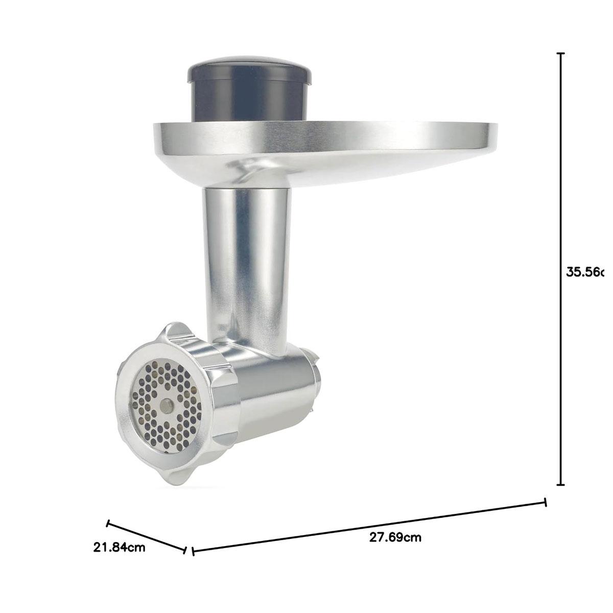 Kenwood Food Mincer Attachment Silver Aluminium Meat Grinder Accessory with 3 Grinding Discs Sausage & Kebbe Maker - Image 6