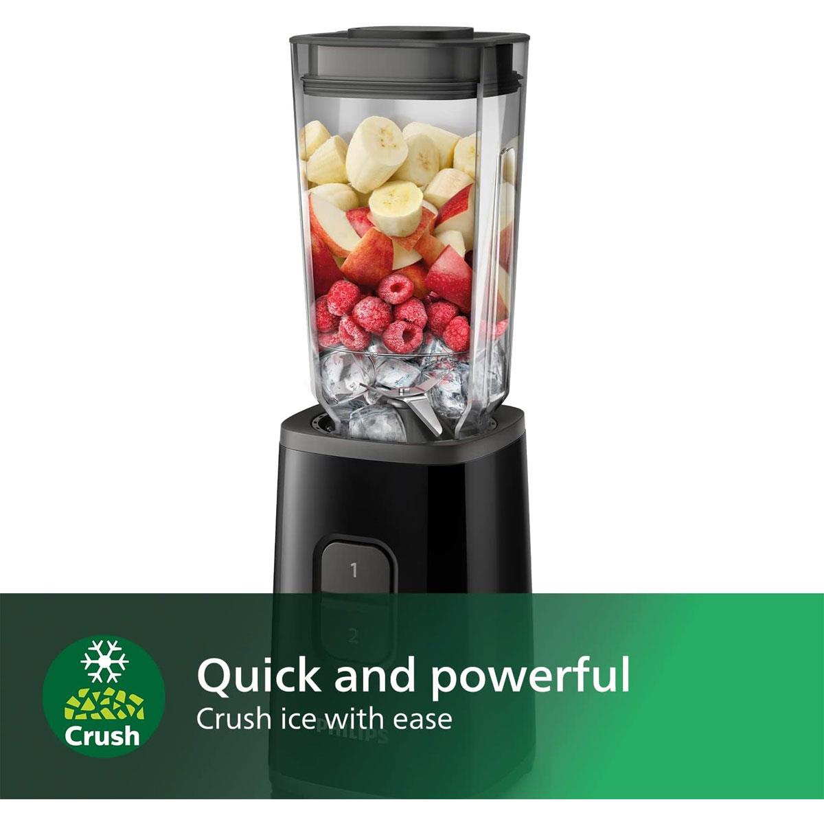 Philips Mini Blender Smoothie Maker 350W with 1L BPA-Free Jug Ice-Crush Blades 2 Speeds Travel Tumbler Deep Black - Image 4