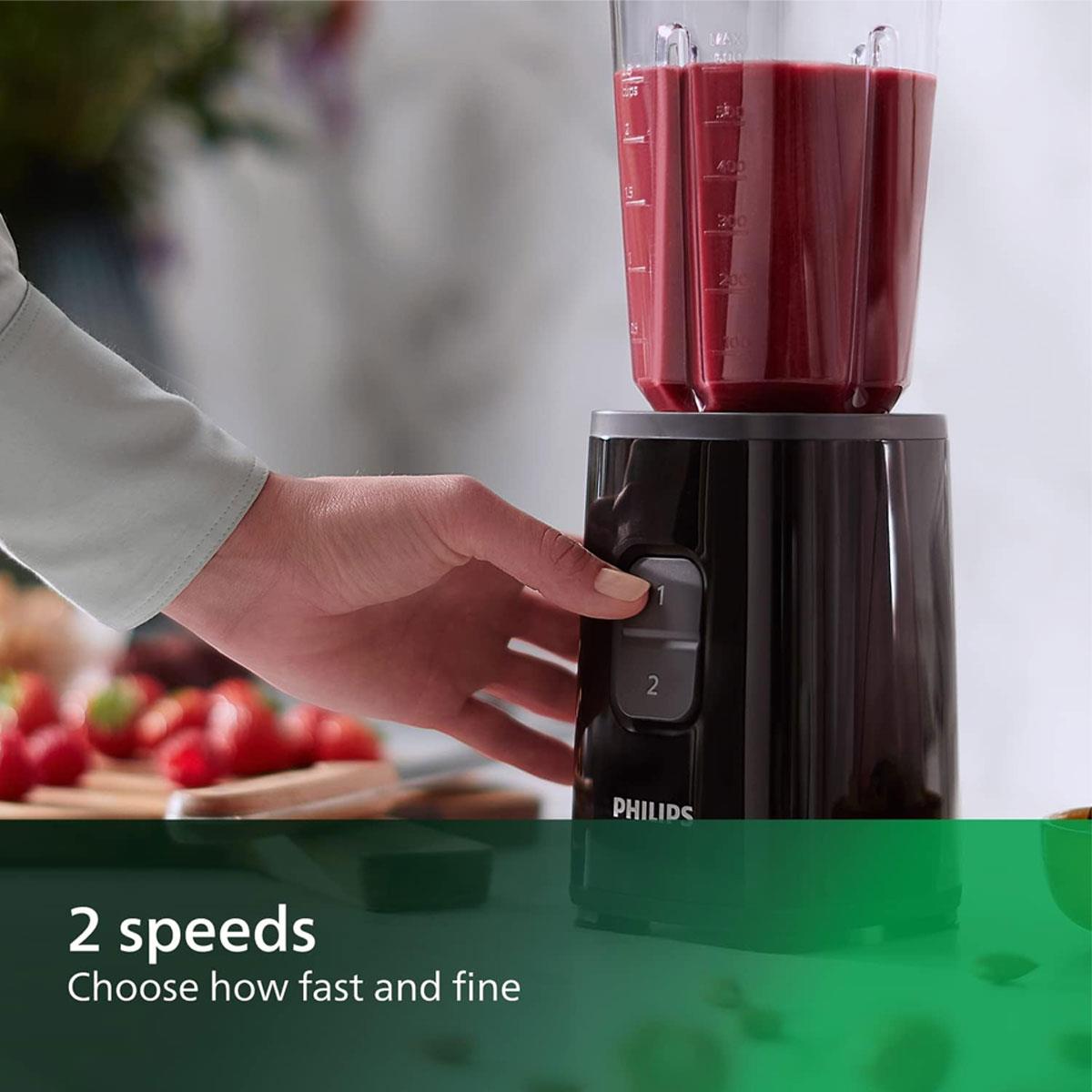 Philips Mini Blender Smoothie Maker 350W with 1L BPA-Free Jug Ice-Crush Blades 2 Speeds Travel Tumbler Deep Black - Image 5