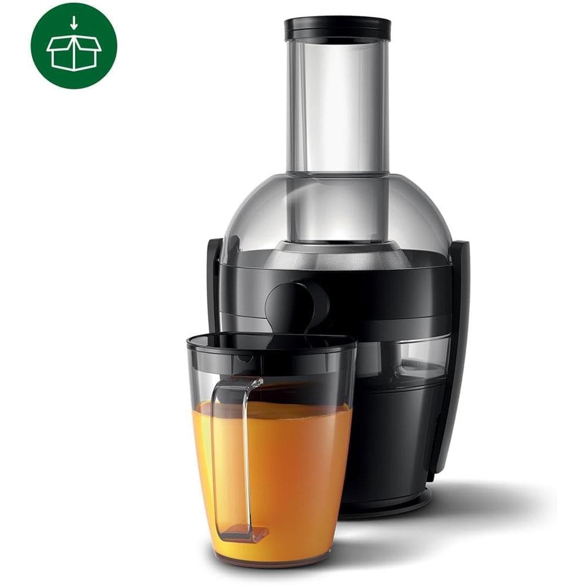 Philips Viva Collection Centrifugal Juicer 800W 2L QuickClean XL Feeding Tube Drip Stop Black - Image 2