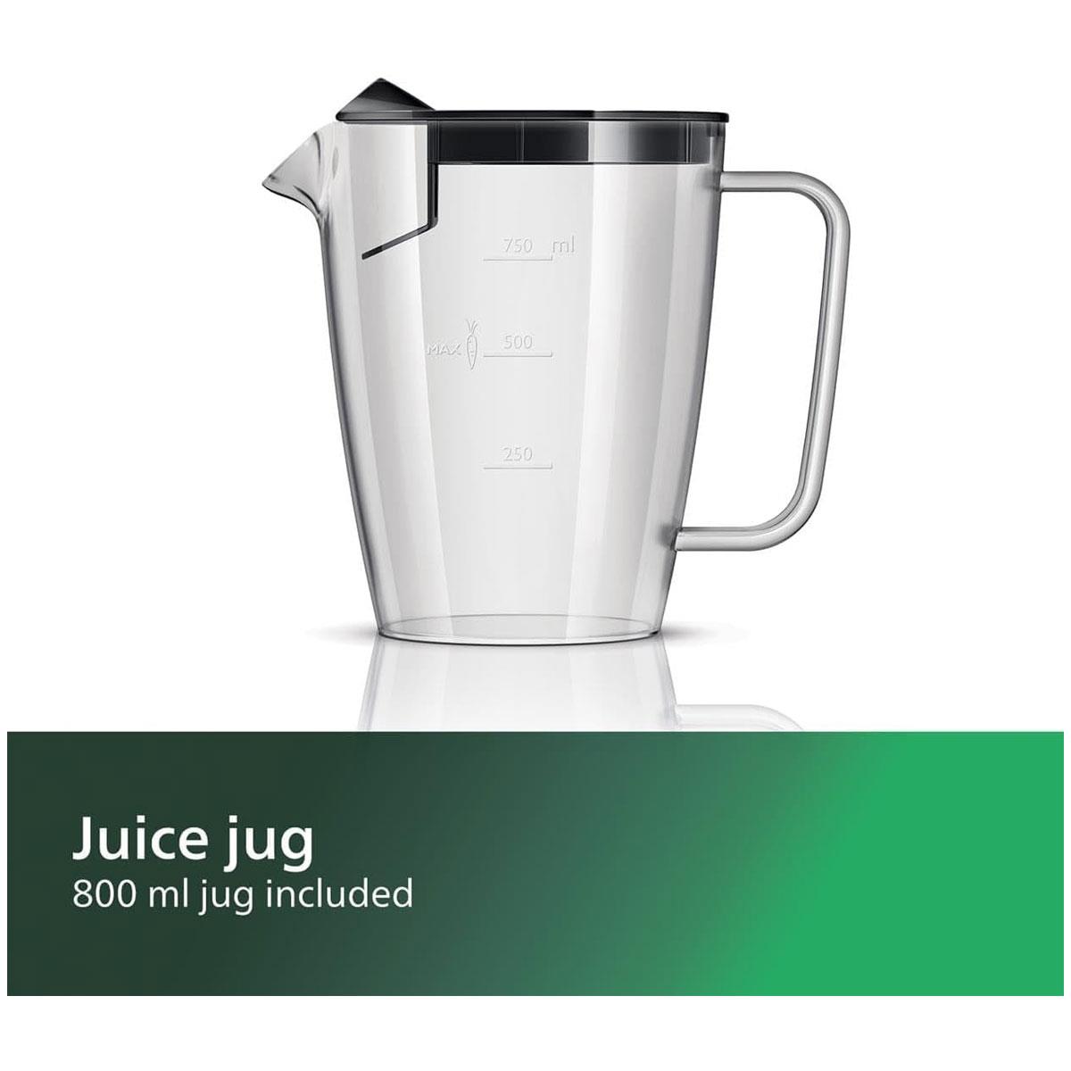 Philips Viva Collection Centrifugal Juicer 800W 2L QuickClean XL Feeding Tube Drip Stop Black - Image 3