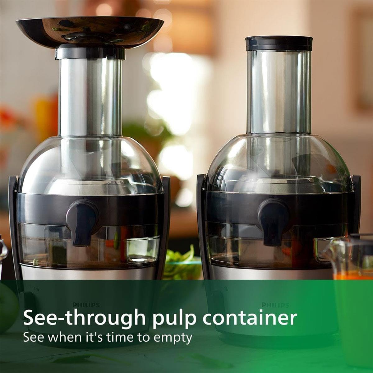 Philips Viva Collection Centrifugal Juicer 800W 2L QuickClean XL Feeding Tube Drip Stop Black - Image 5