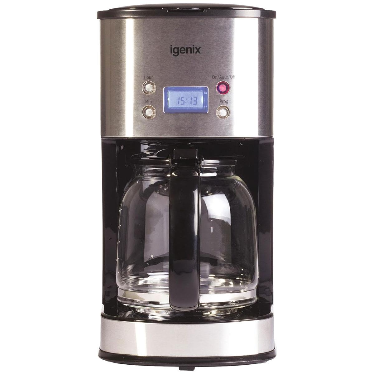 Igenix Digital Filter Coffee Maker 800W 1.5L 12 Cup Programmable Stainless Steel - Image 3
