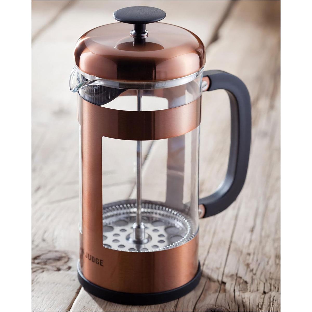 Judge Glass Cafetiere 1L 8 Cup French Press Coffee Maker Borosilicate Glass Copper - Image 2