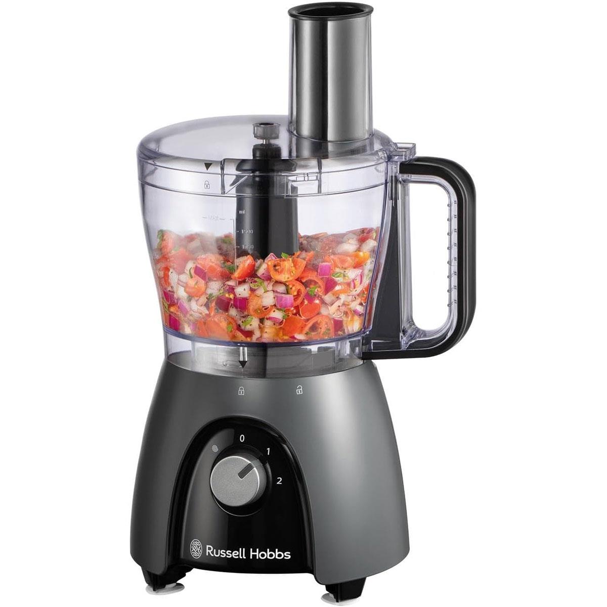 Russell Hobbs Desire Matte Charcoal Food Processor & Blender 2.3L Bowl 1.5L Jug 600W (900W Peak) Grey - Image 4