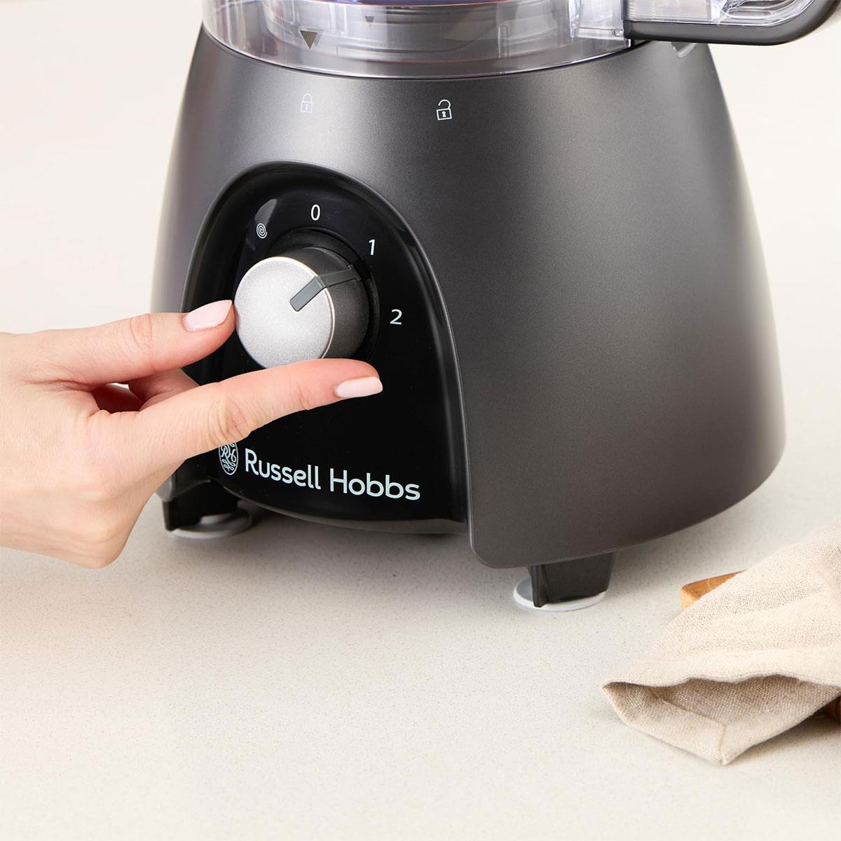 Russell Hobbs Desire Matte Charcoal Food Processor & Blender 2.3L Bowl 1.5L Jug 600W (900W Peak) Grey - Image 6