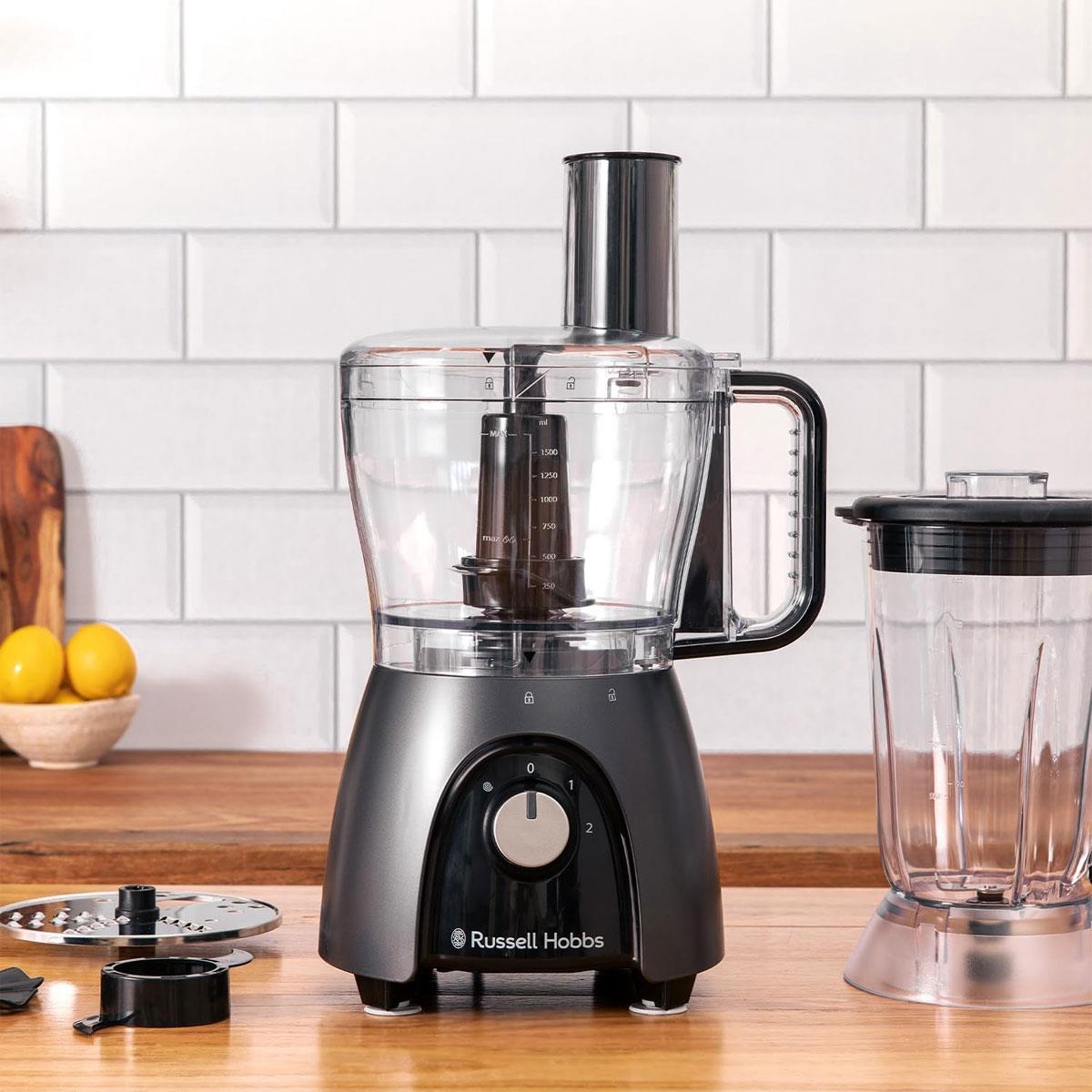 Russell Hobbs Desire Matte Charcoal Food Processor & Blender 2.3L Bowl 1.5L Jug 600W (900W Peak) Grey - Image 8