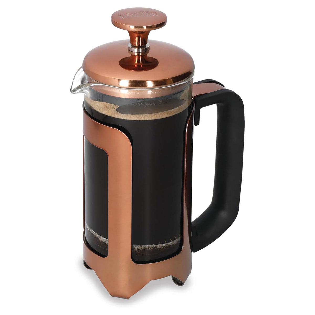 La Cafetiere Roma 3 Cup French Press Coffee Maker Glass Stainless Steel Copper