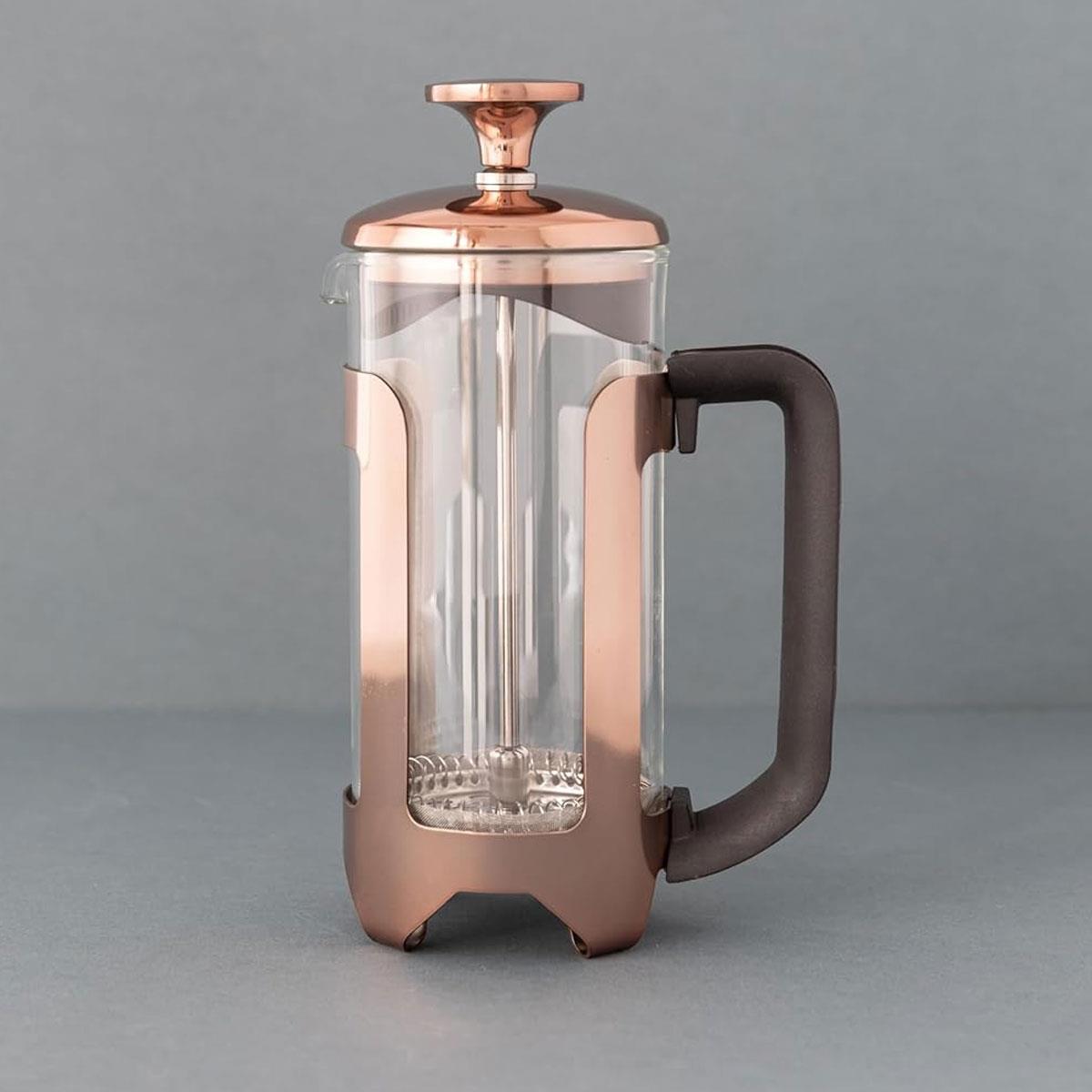 La Cafetiere Roma 3 Cup French Press Coffee Maker Glass Stainless Steel Copper - Image 2